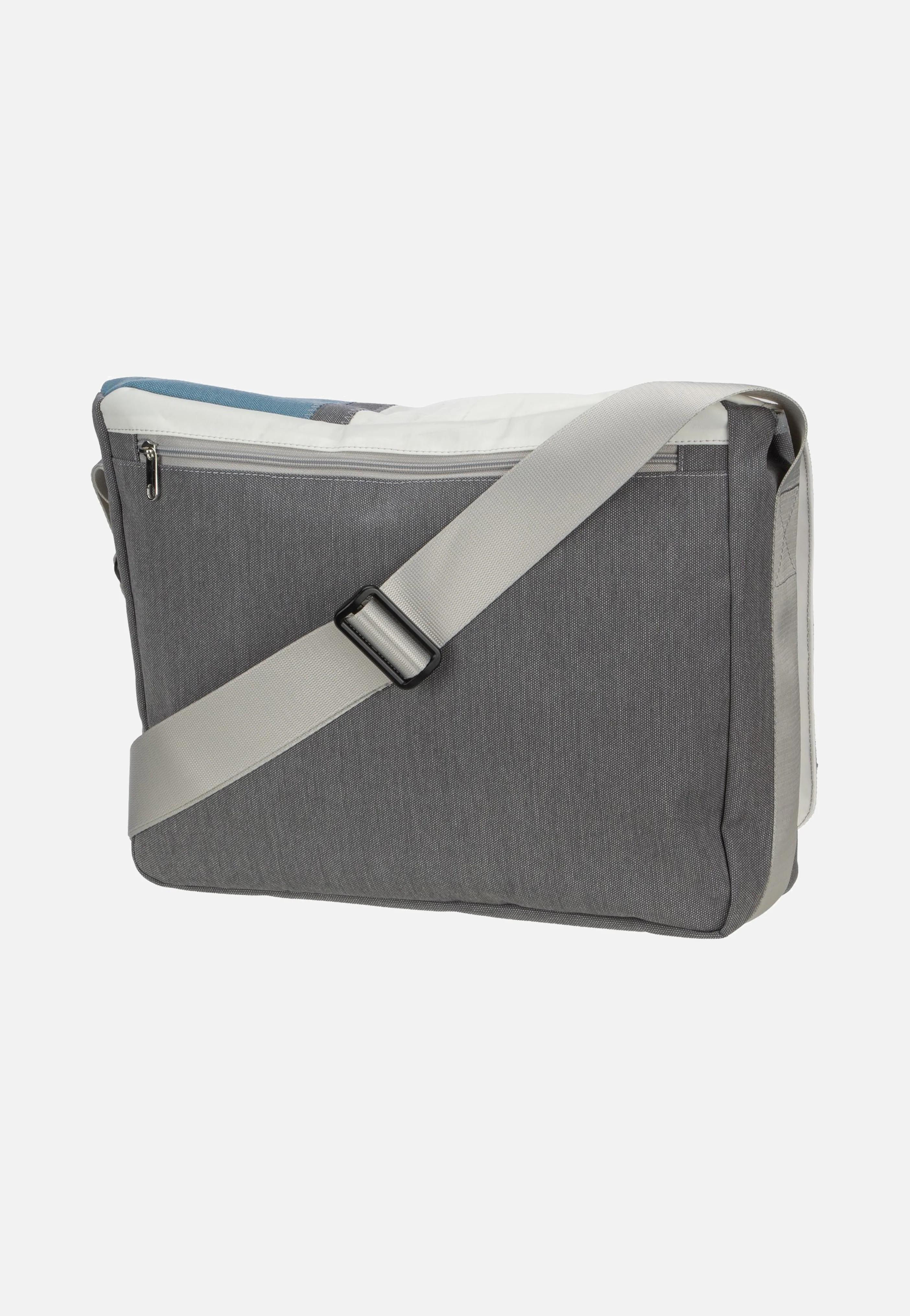 Barkasse Weiss/Petrol/Zahl Hellgrau - Messenger Bag - Image 3