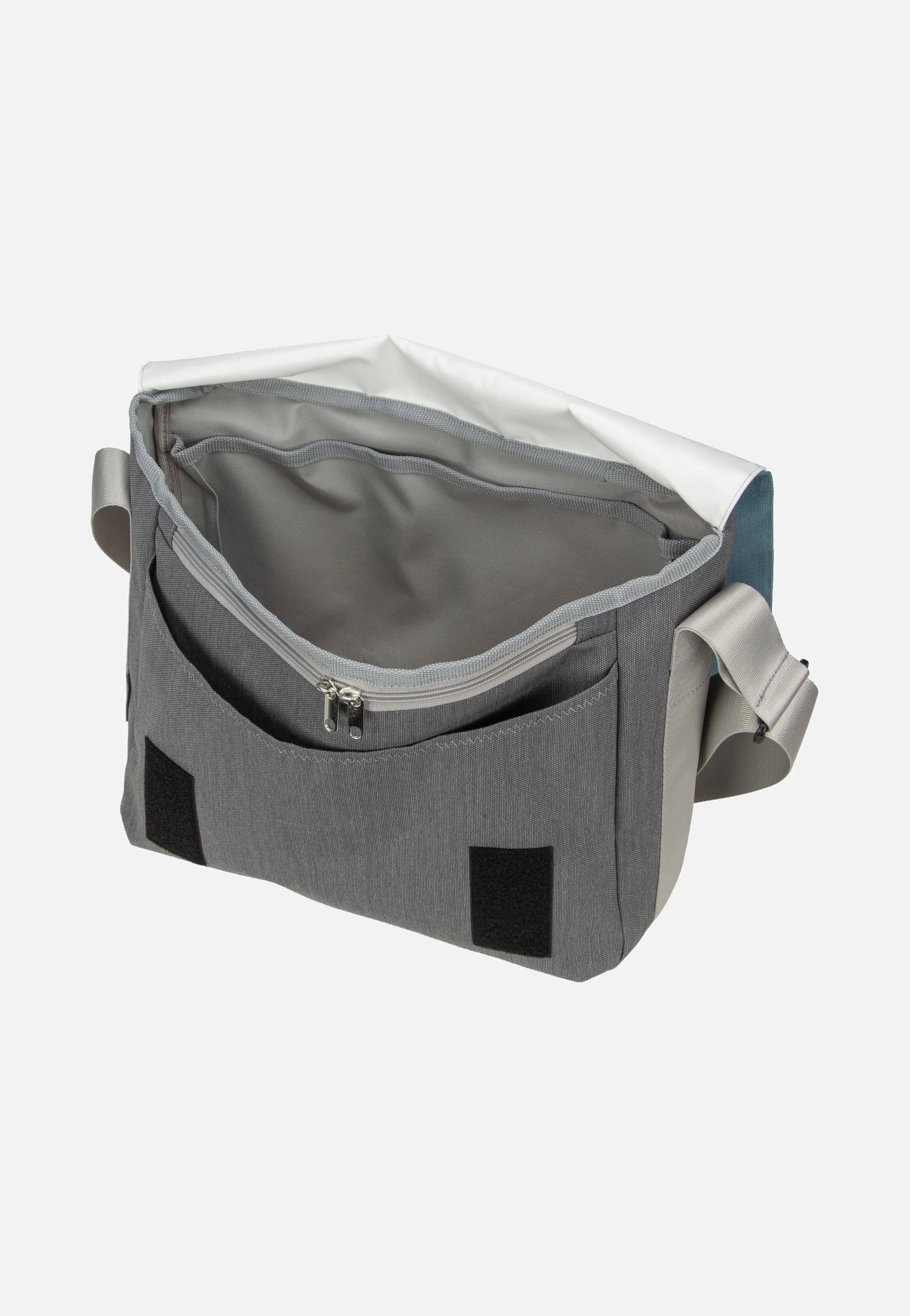 Barkasse Weiss/Petrol/Zahl Hellgrau - Messenger Bag - Image 5