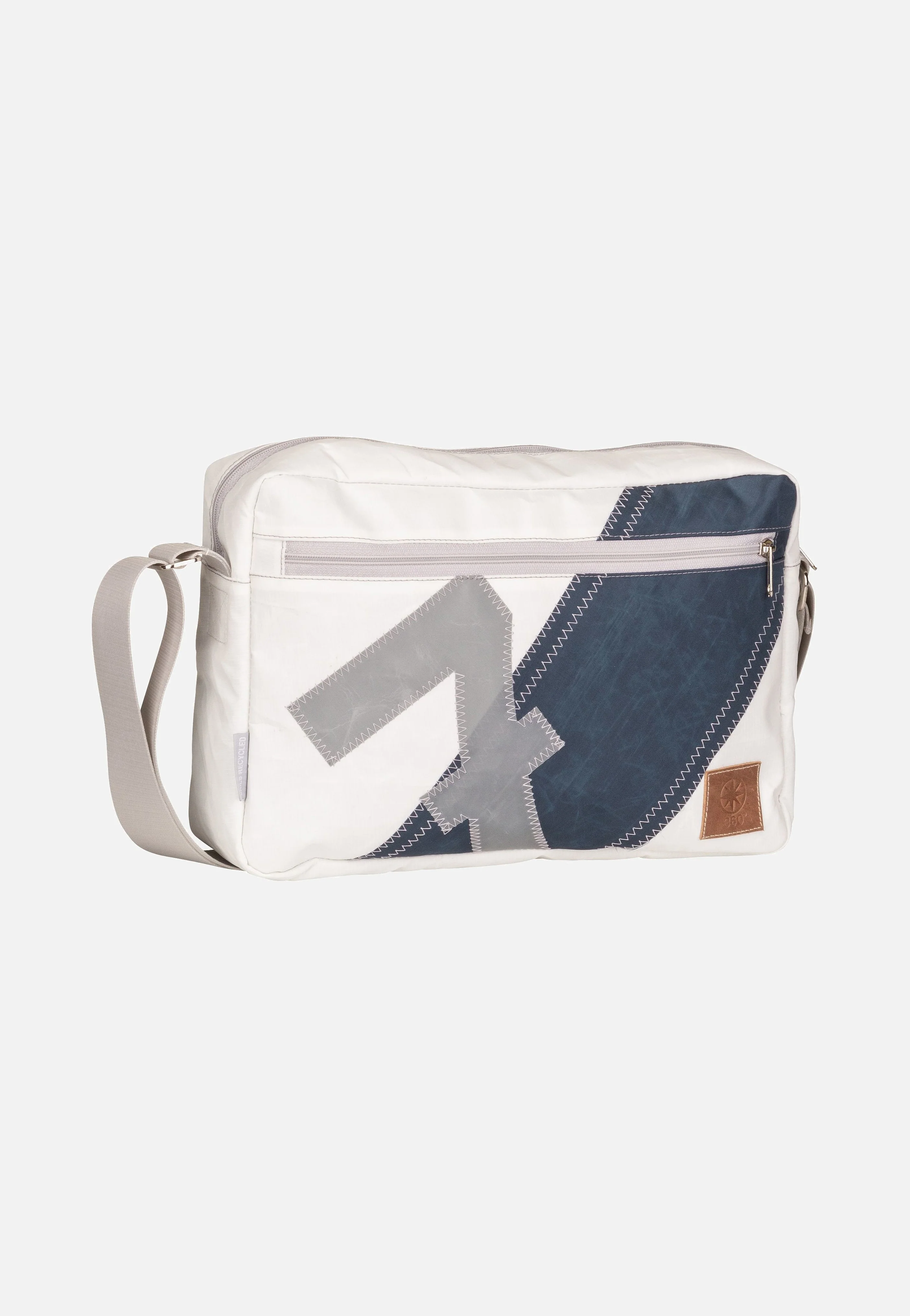 Fender L Weiß/Streifen Blau/Zahl Grau - Crossbody Bag