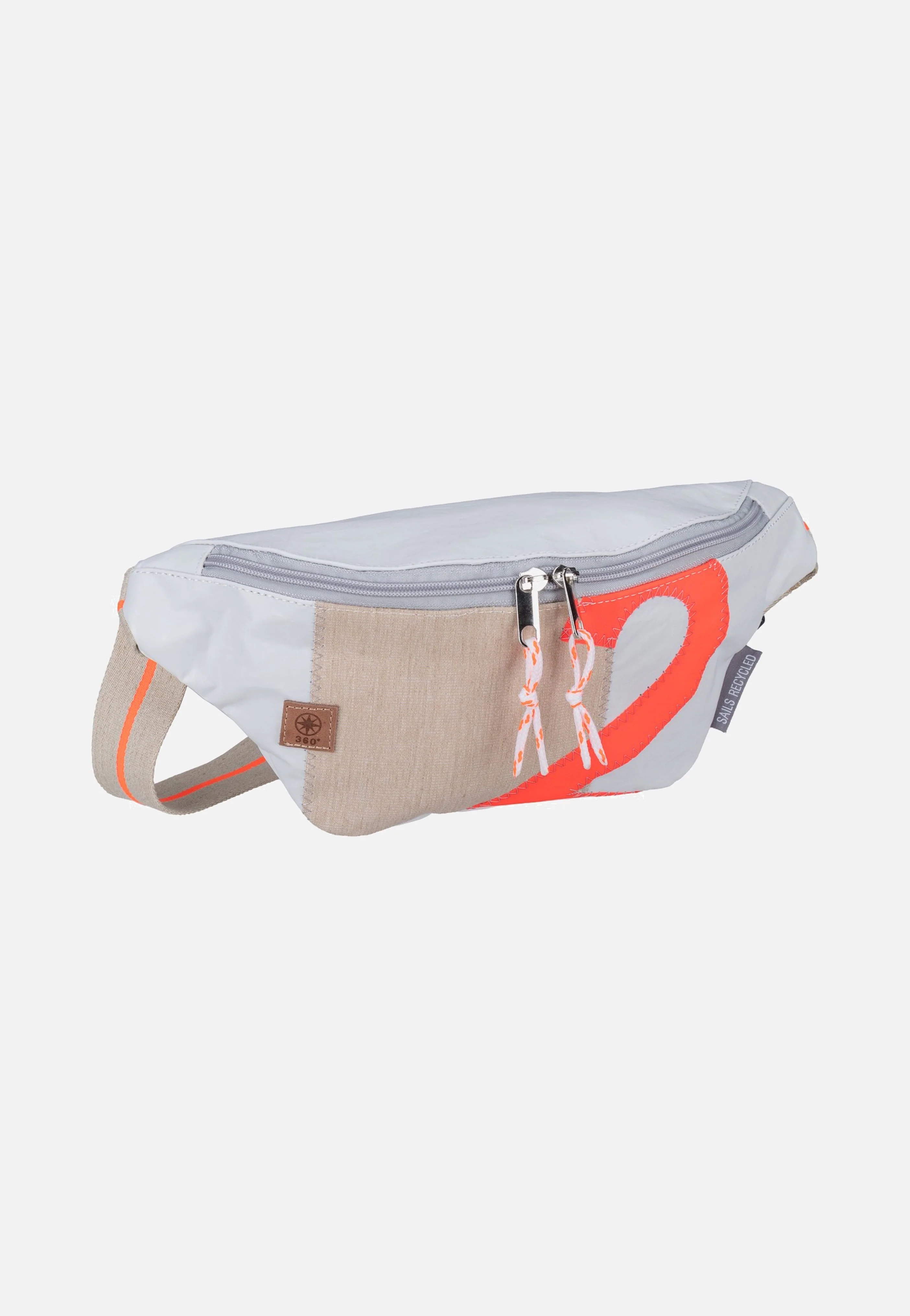 Knoten Weiss/Sand/Zahl Orange - Bauchtasche