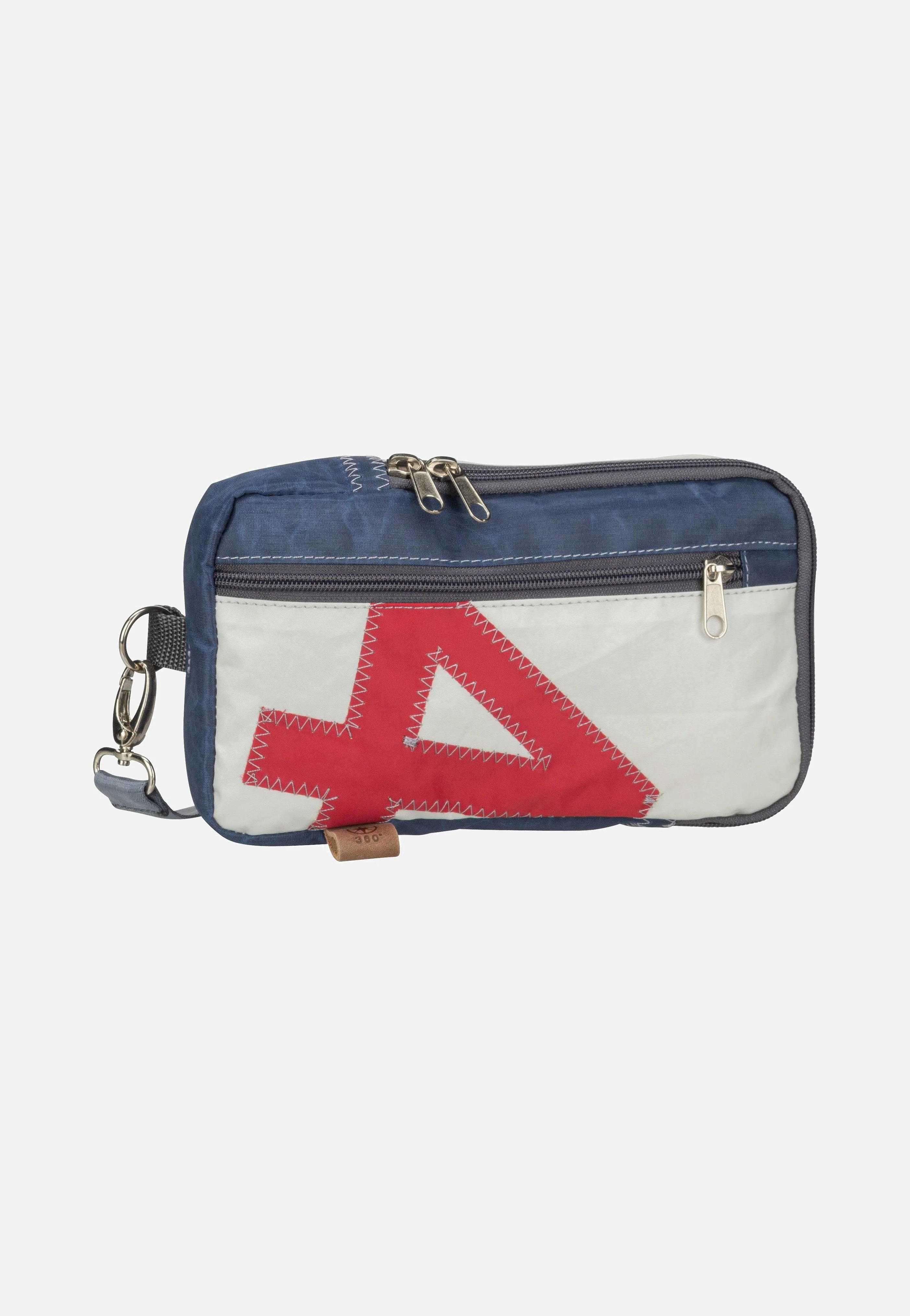 Nautik Weiß/Blau mit roter Zahl - Bauchtasche