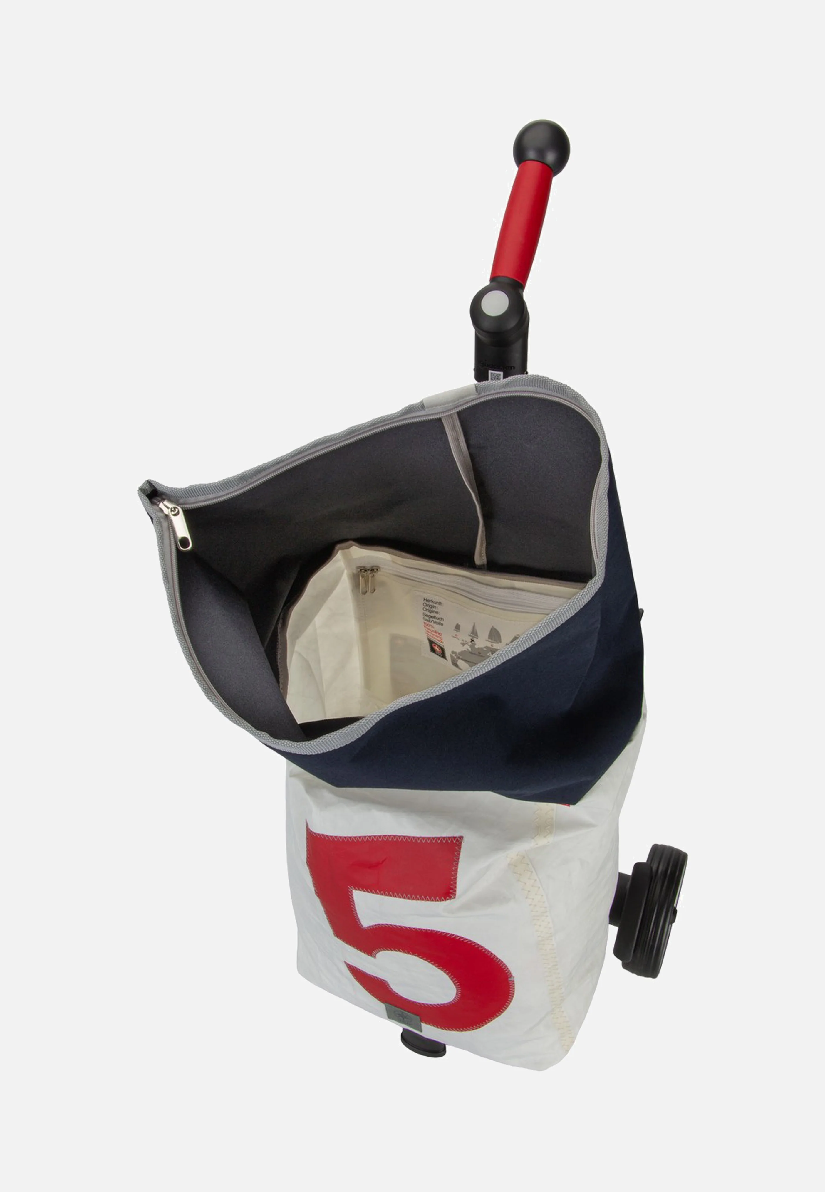 Steg Weiss/Navy/Zahl 5 Rot - Einkaufstrolley - Image 5
