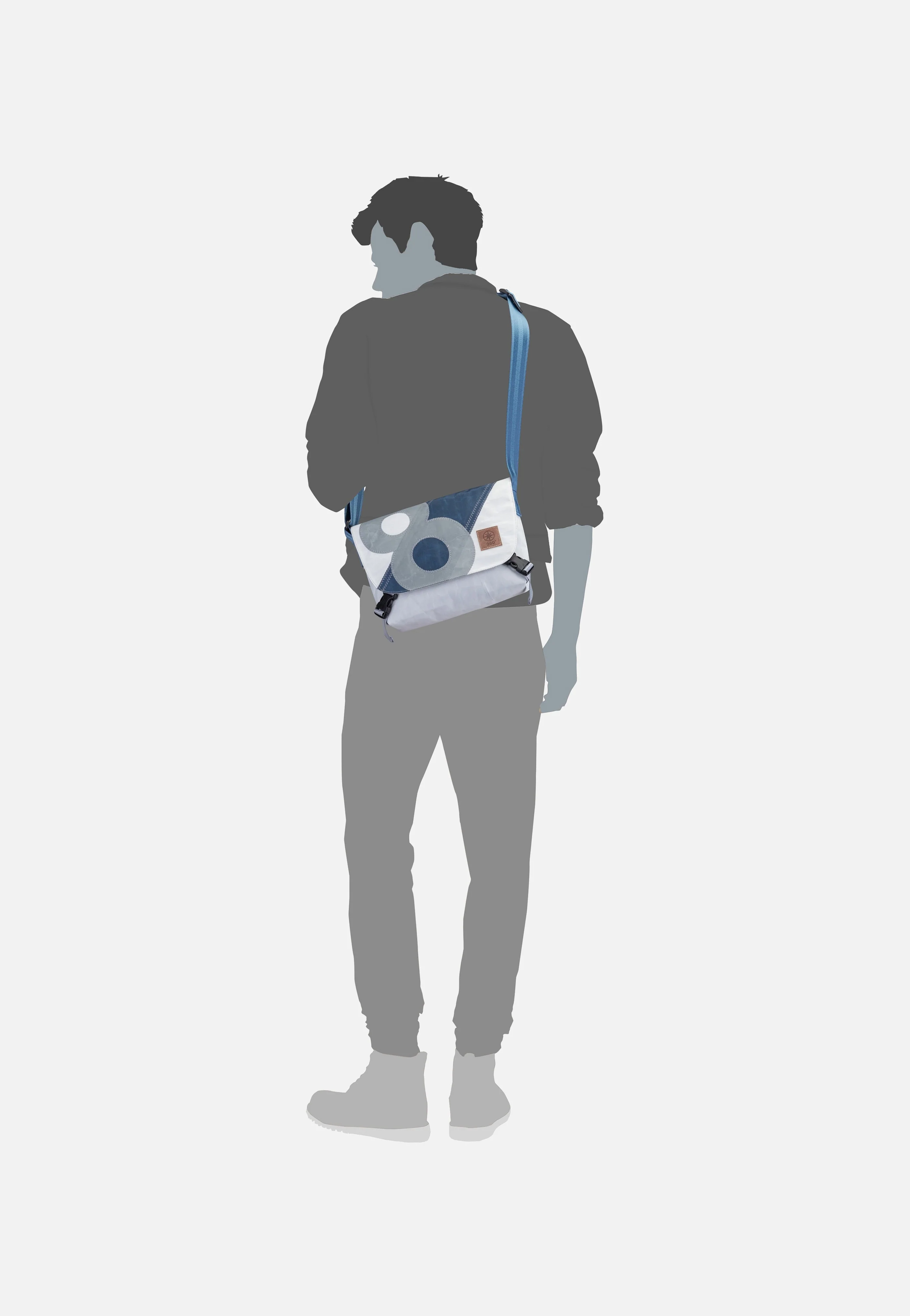 Törn Weiß/Streifen Blau/Zahl Grau - Messenger Bag - Image 6