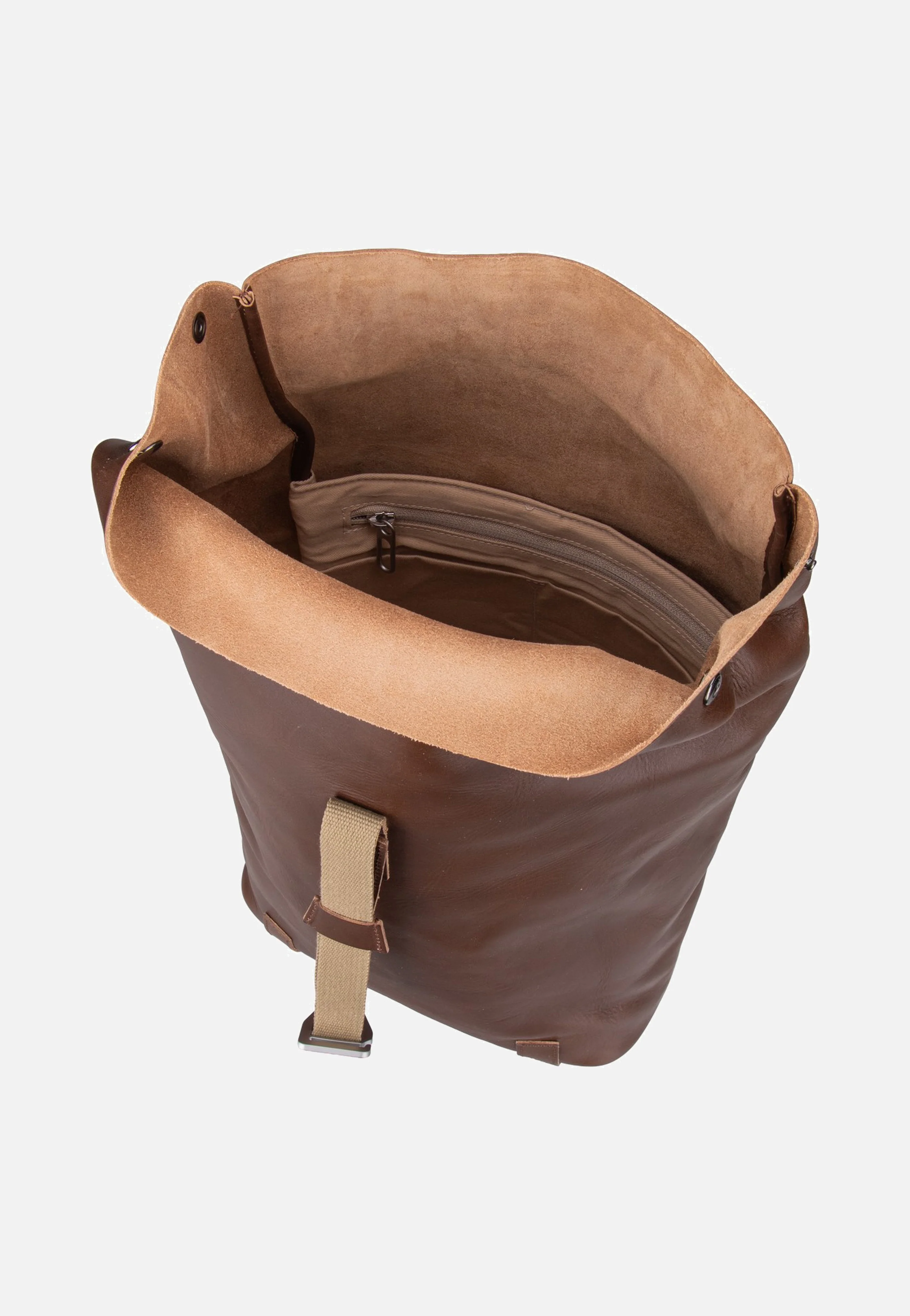Pickwick Reflective Leather 12L Brown - Rolltop Rucksack - Image 5