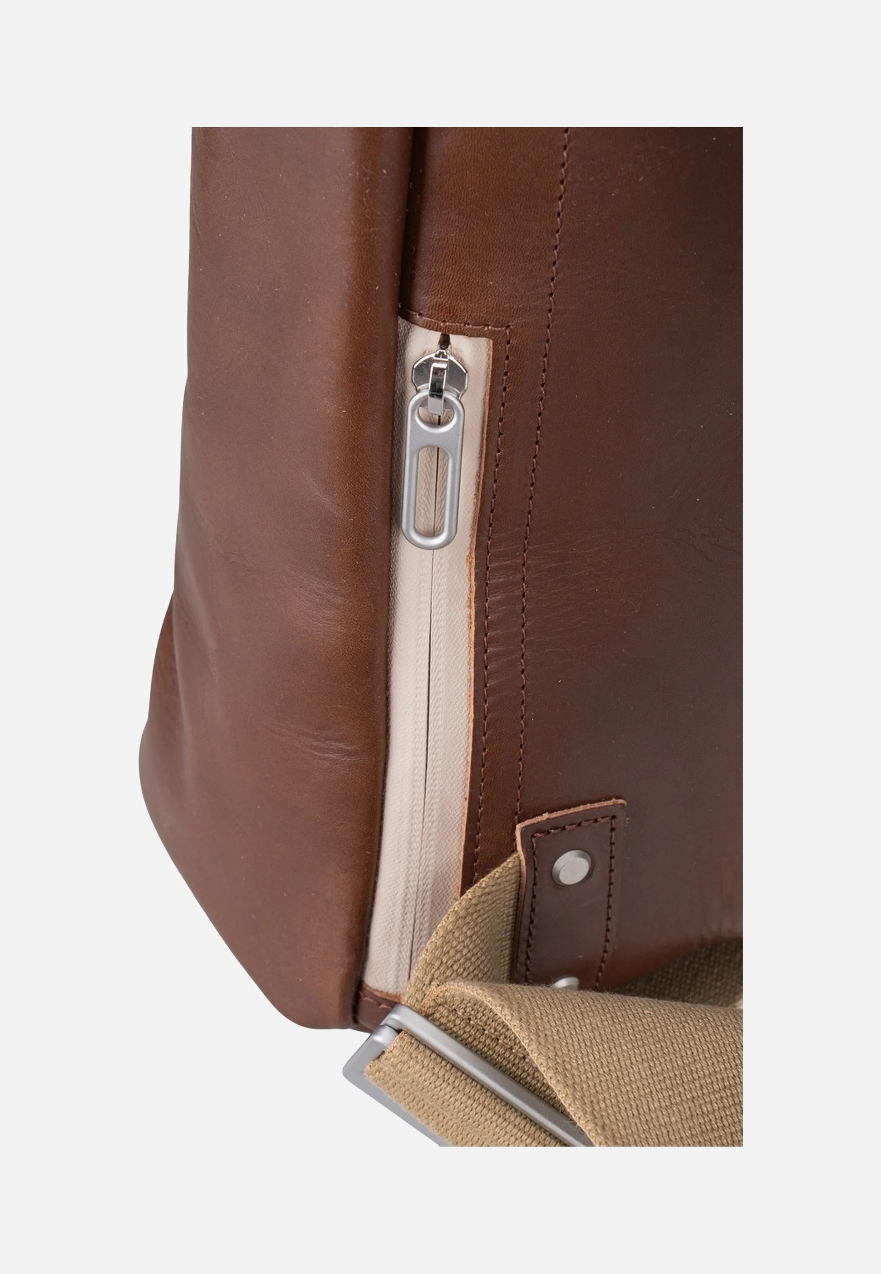 Pickwick Reflective Leather 12L Brown - Rolltop Rucksack - Image 6