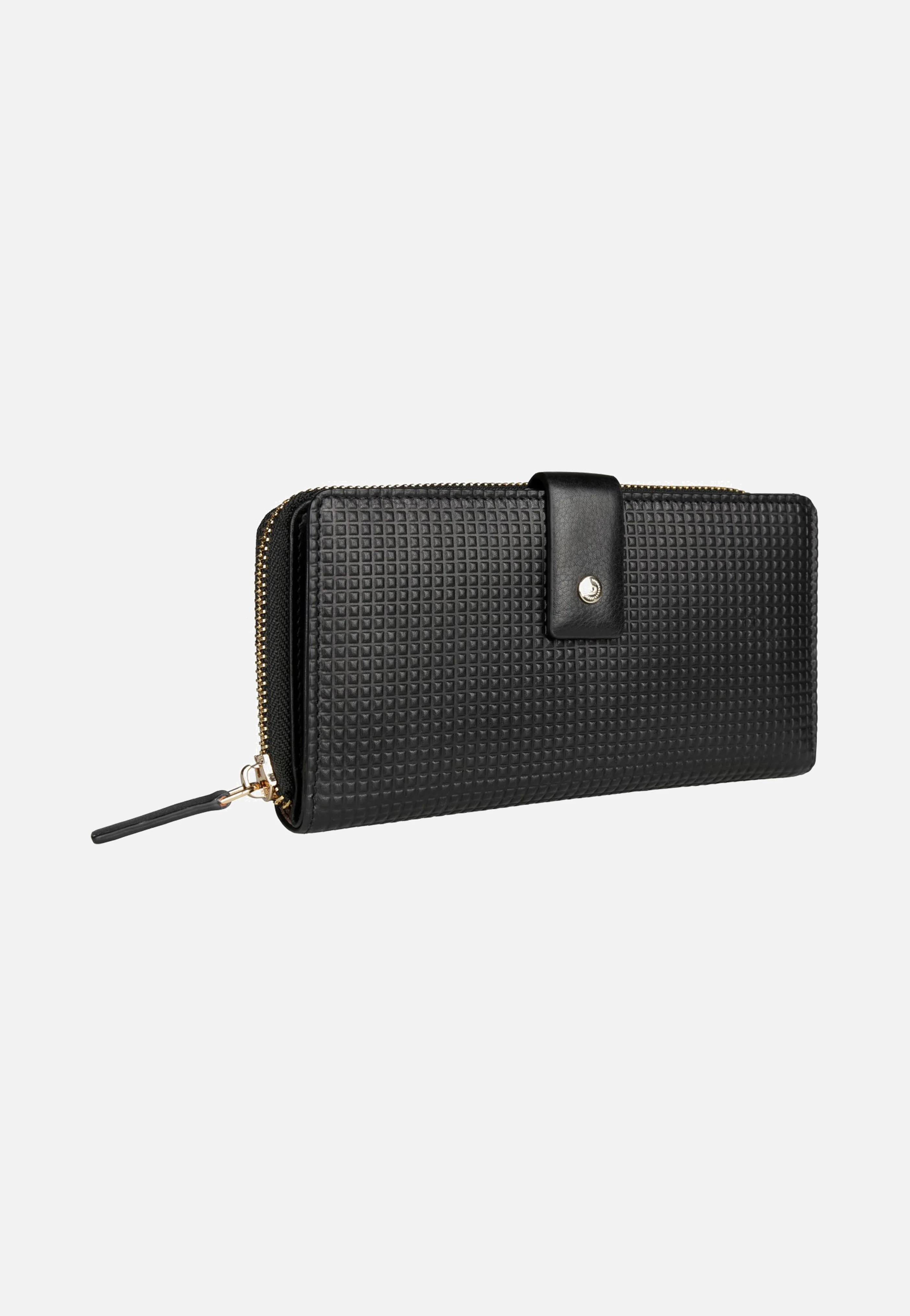 Noemi Ladies Long Zip Wallet Black - Portemonnaie