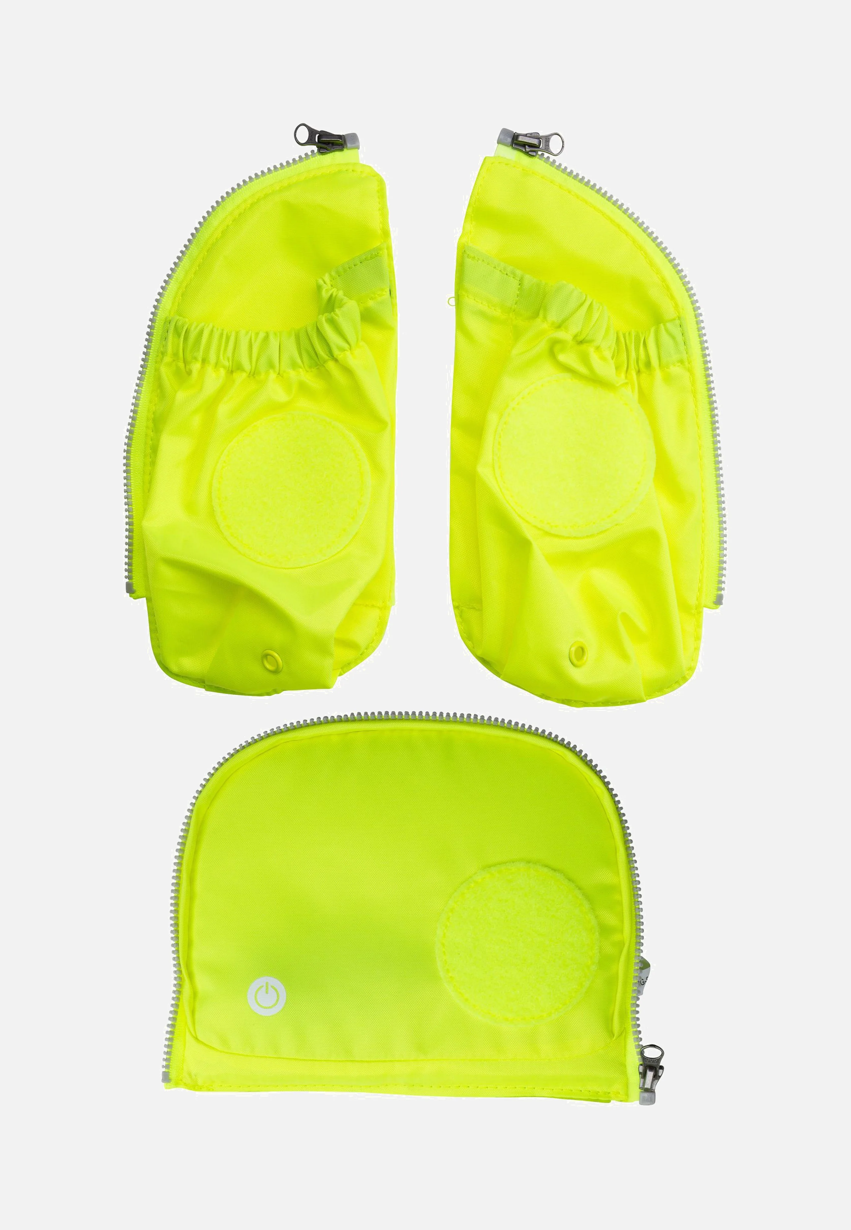 LED Fluo Seitentaschen Zip-Set Gelb - Schulzubehör
