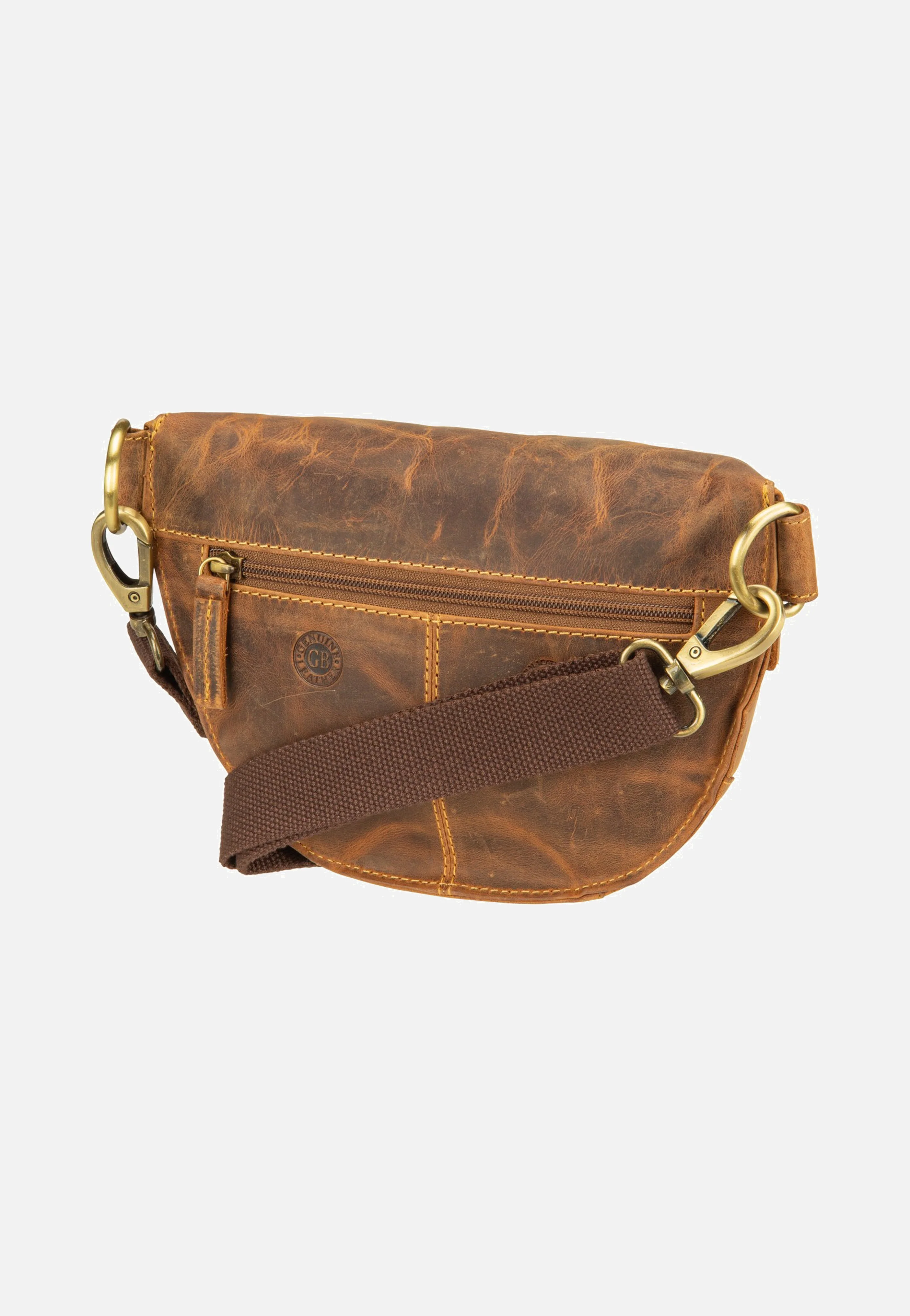 Vintage Bauchtasche Leder Sattelbraun - Gürteltasche - Image 4