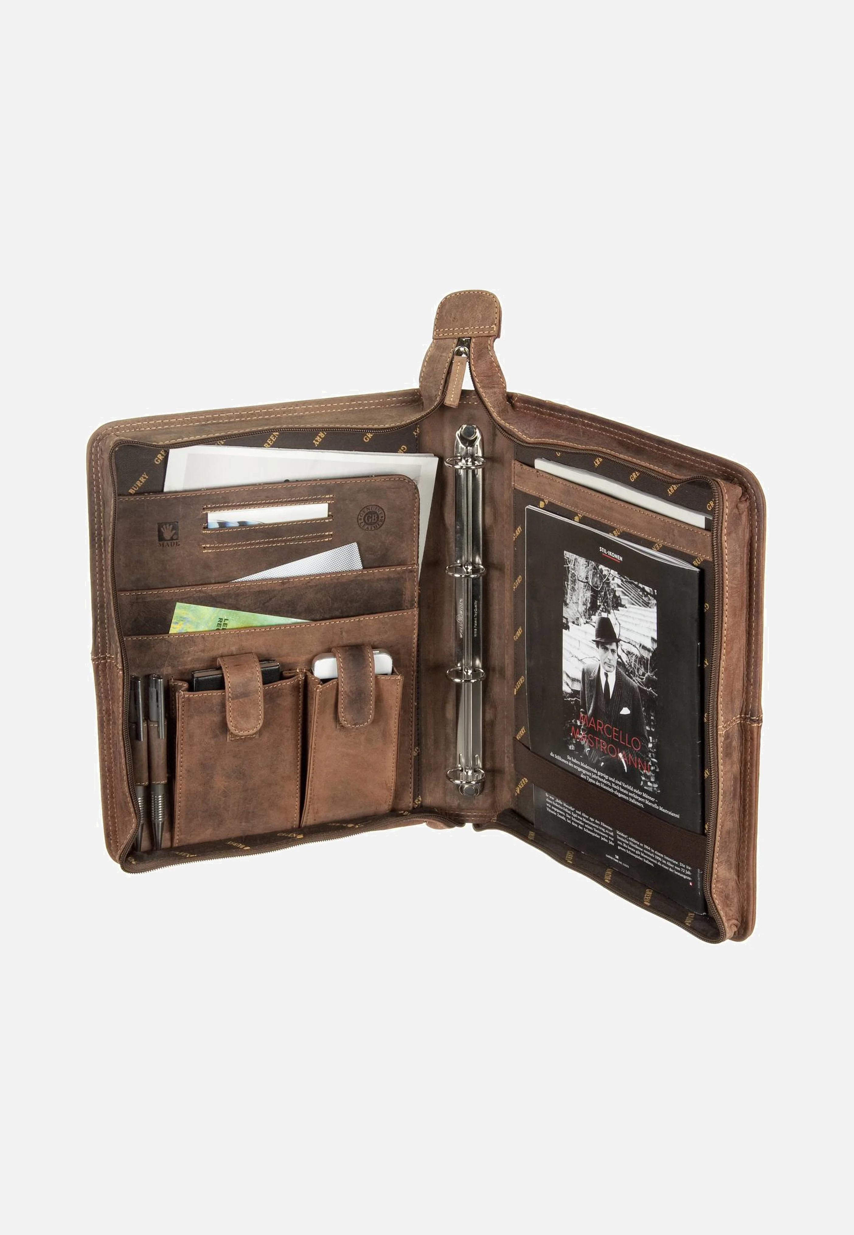 Vintage Business Planer Sattelbraun - Dokumentenmappe - Image 3