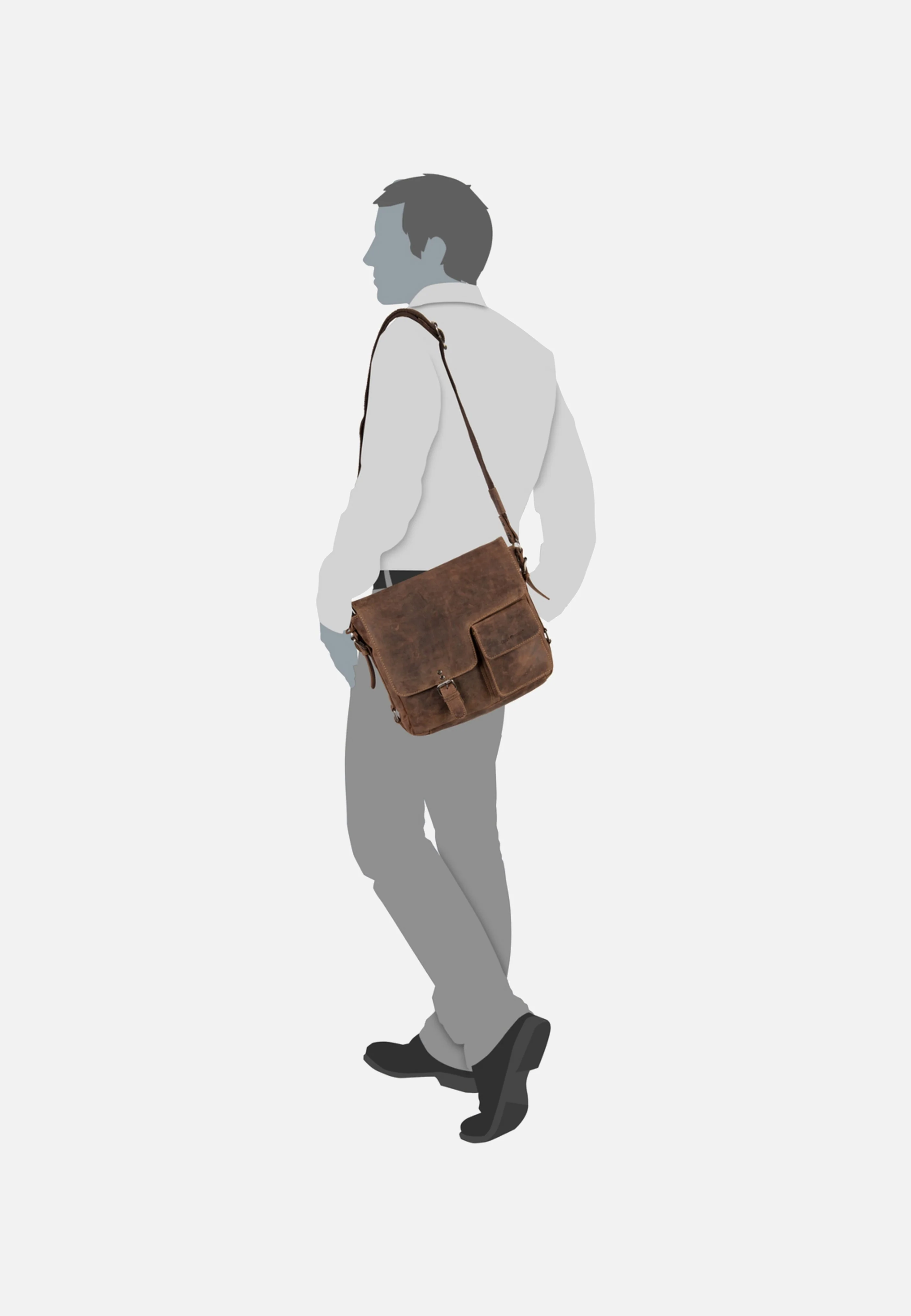 Vintage Revival Messenger 1913 Sattelbraun - Messenger Bag - Image 7