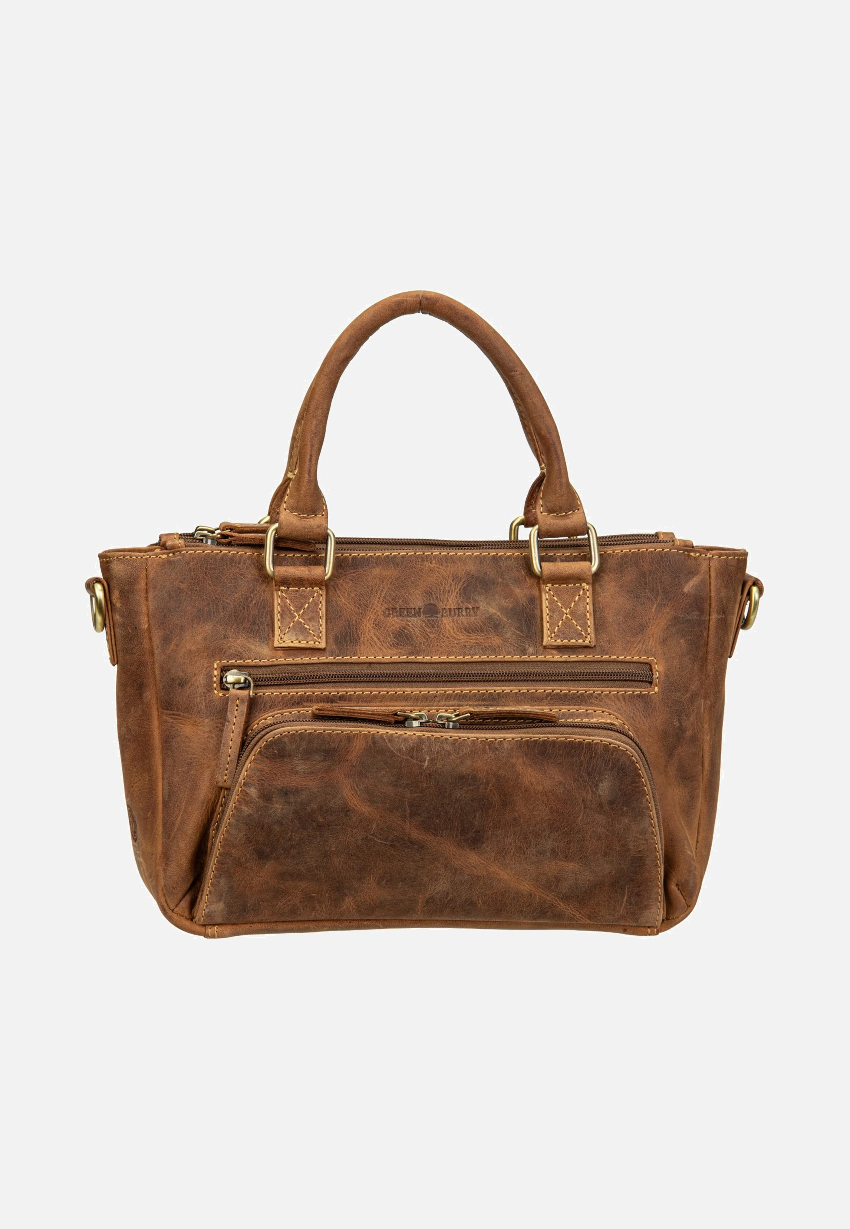 Vintage Umhängetasche 3Zips Sattelbraun - Tote Bag - Image 2
