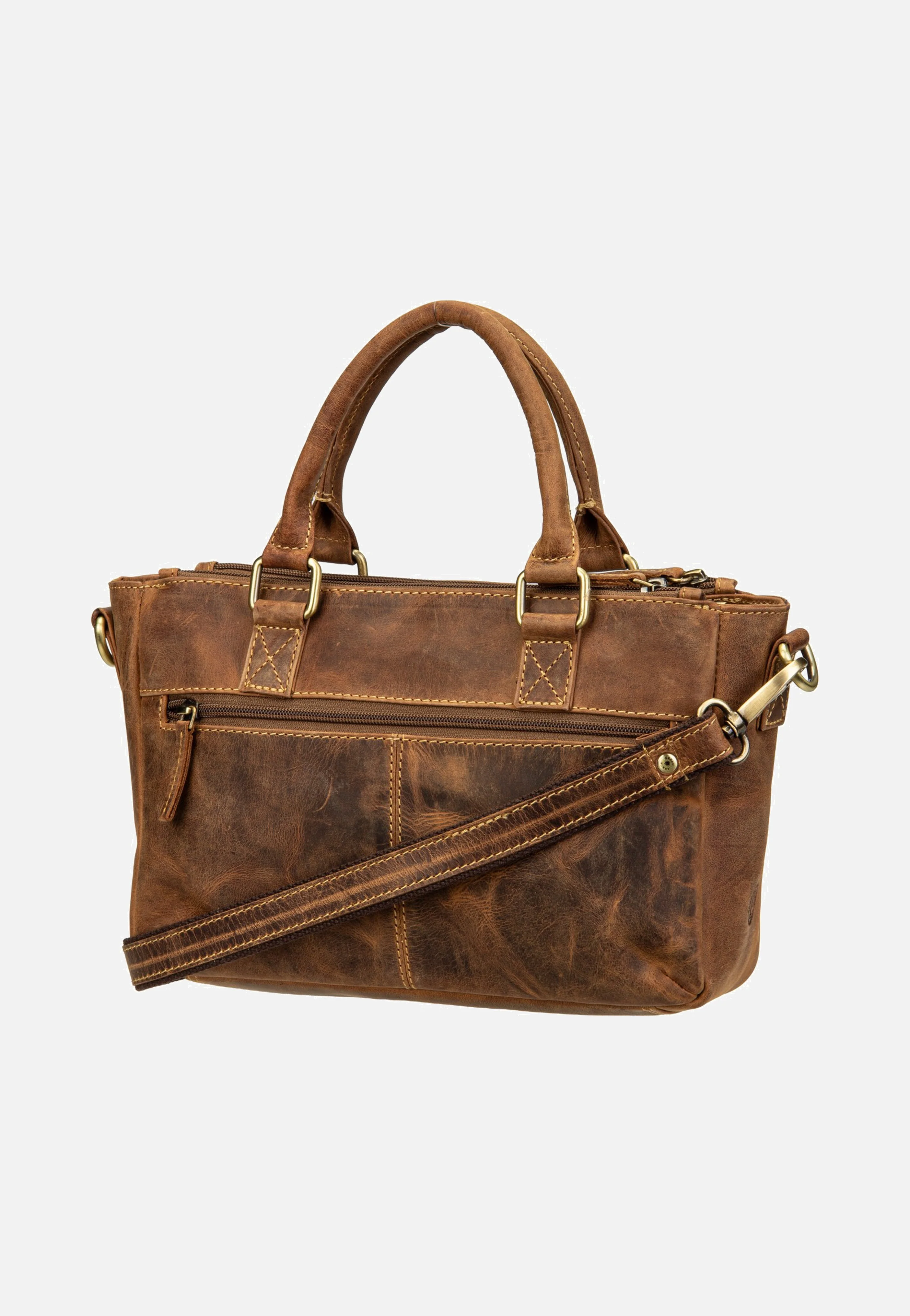 Vintage Umhängetasche 3Zips Sattelbraun - Tote Bag - Image 3