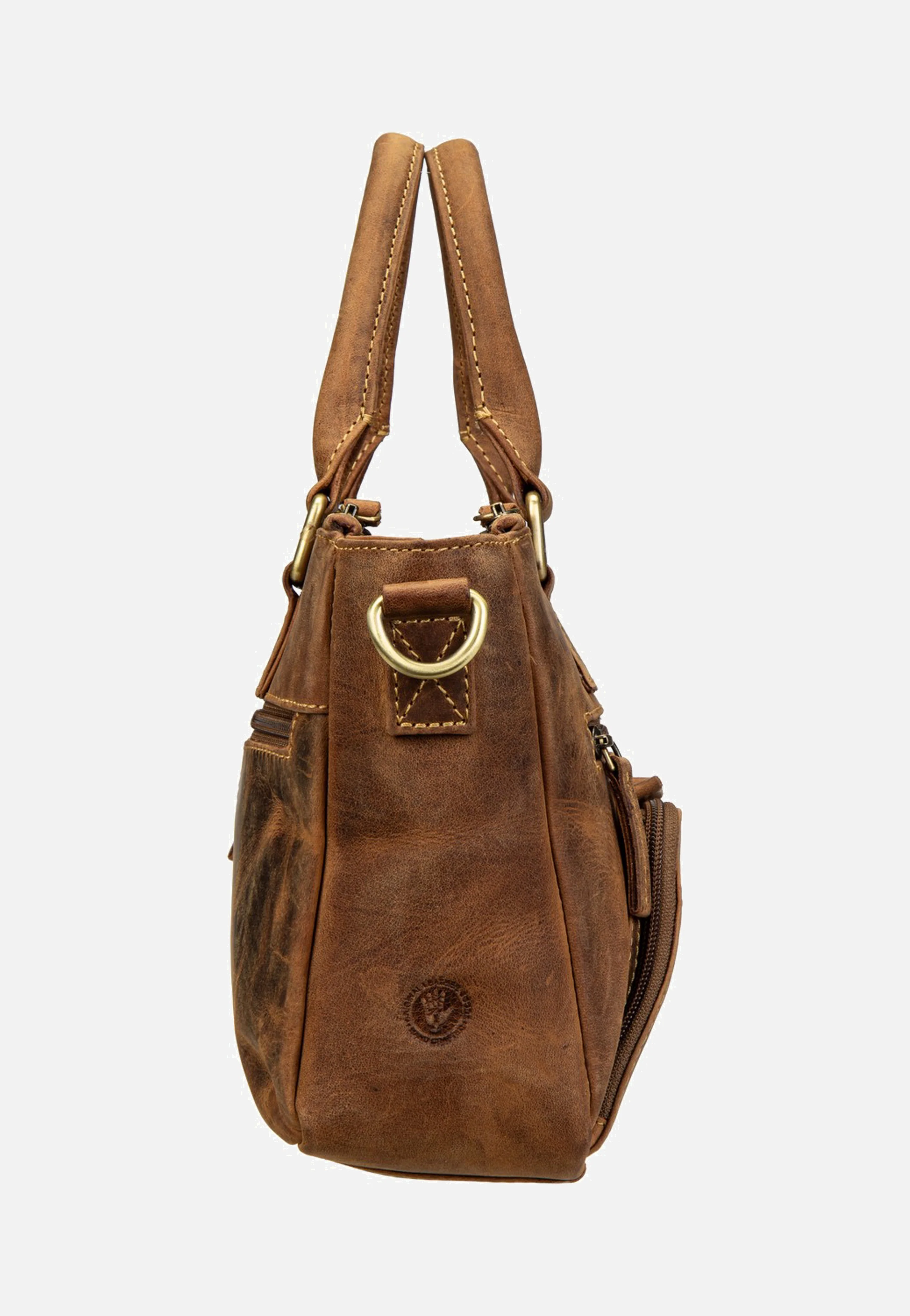 Vintage Umhängetasche 3Zips Sattelbraun - Tote Bag - Image 4
