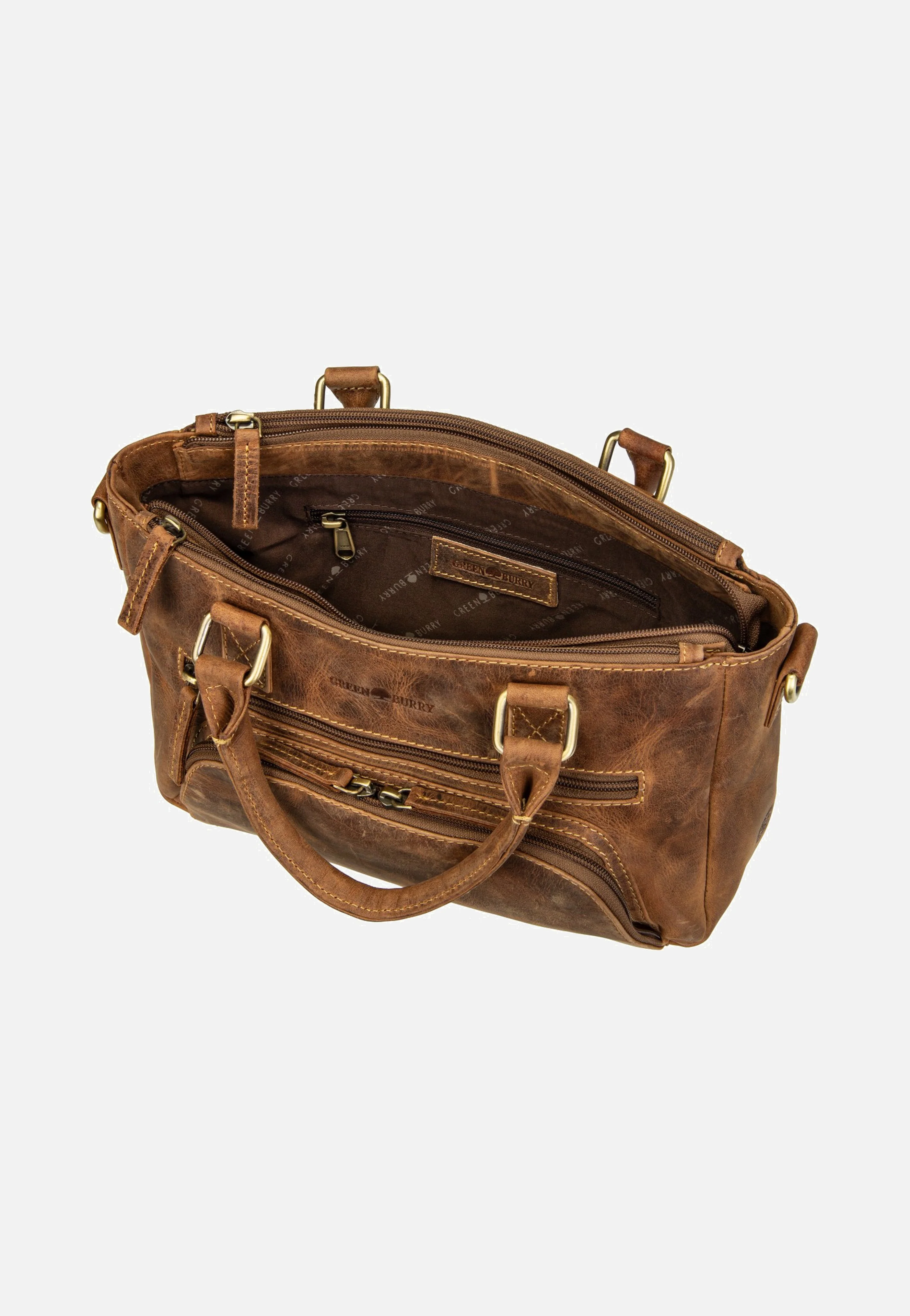 Vintage Umhängetasche 3Zips Sattelbraun - Tote Bag - Image 5