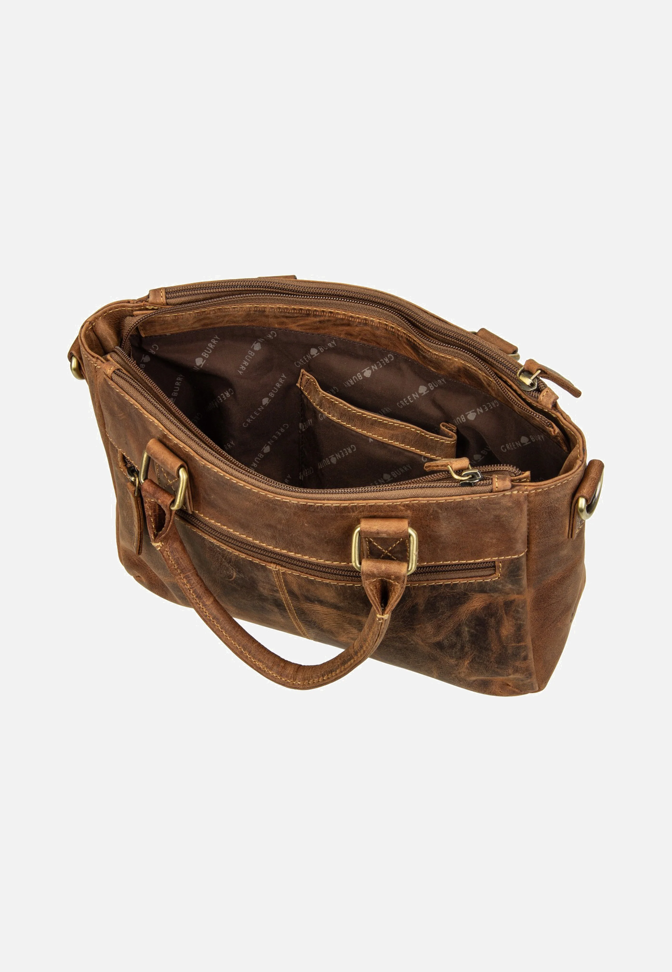 Vintage Umhängetasche 3Zips Sattelbraun - Tote Bag - Image 6