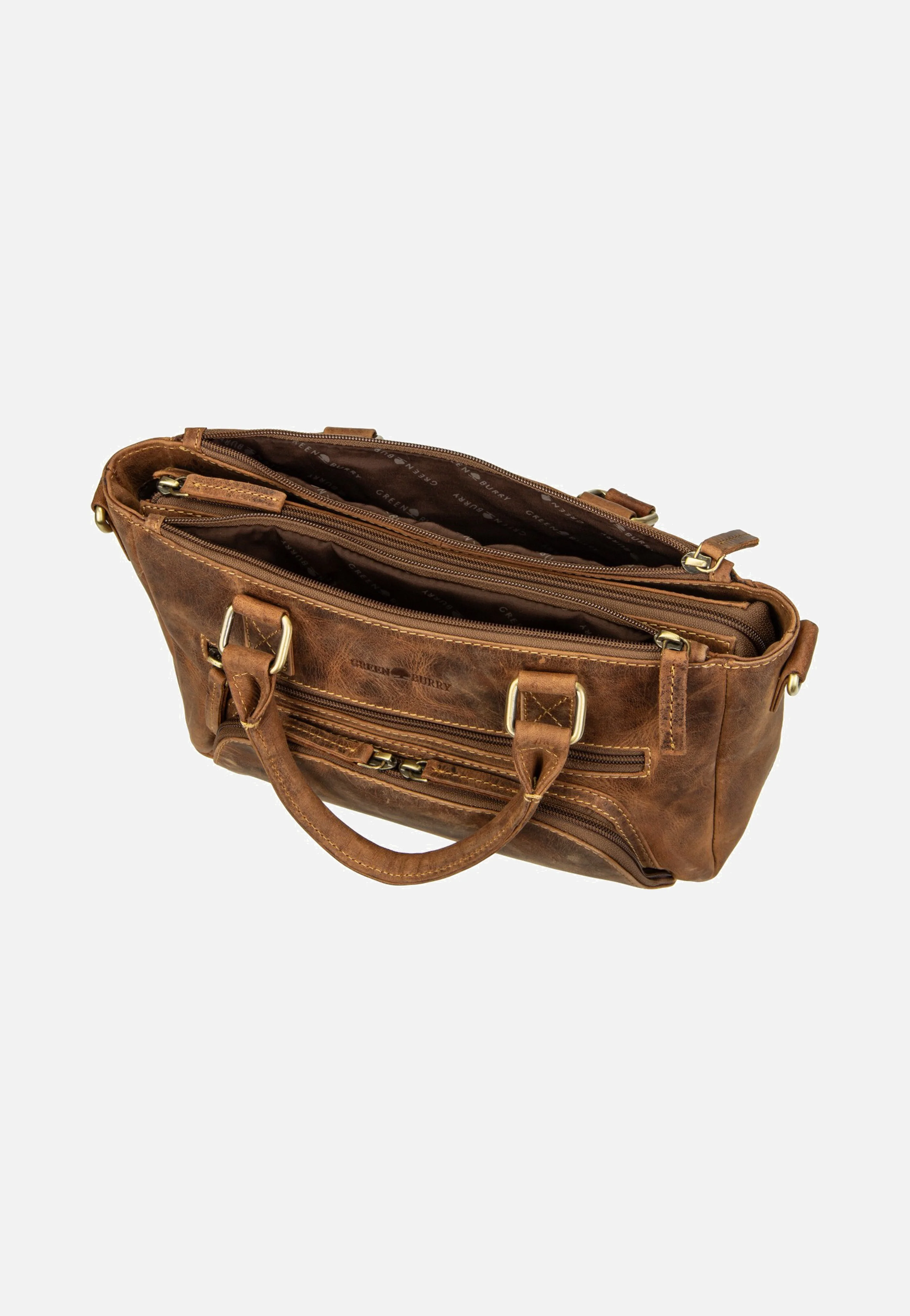 Vintage Umhängetasche 3Zips Sattelbraun - Tote Bag - Image 7