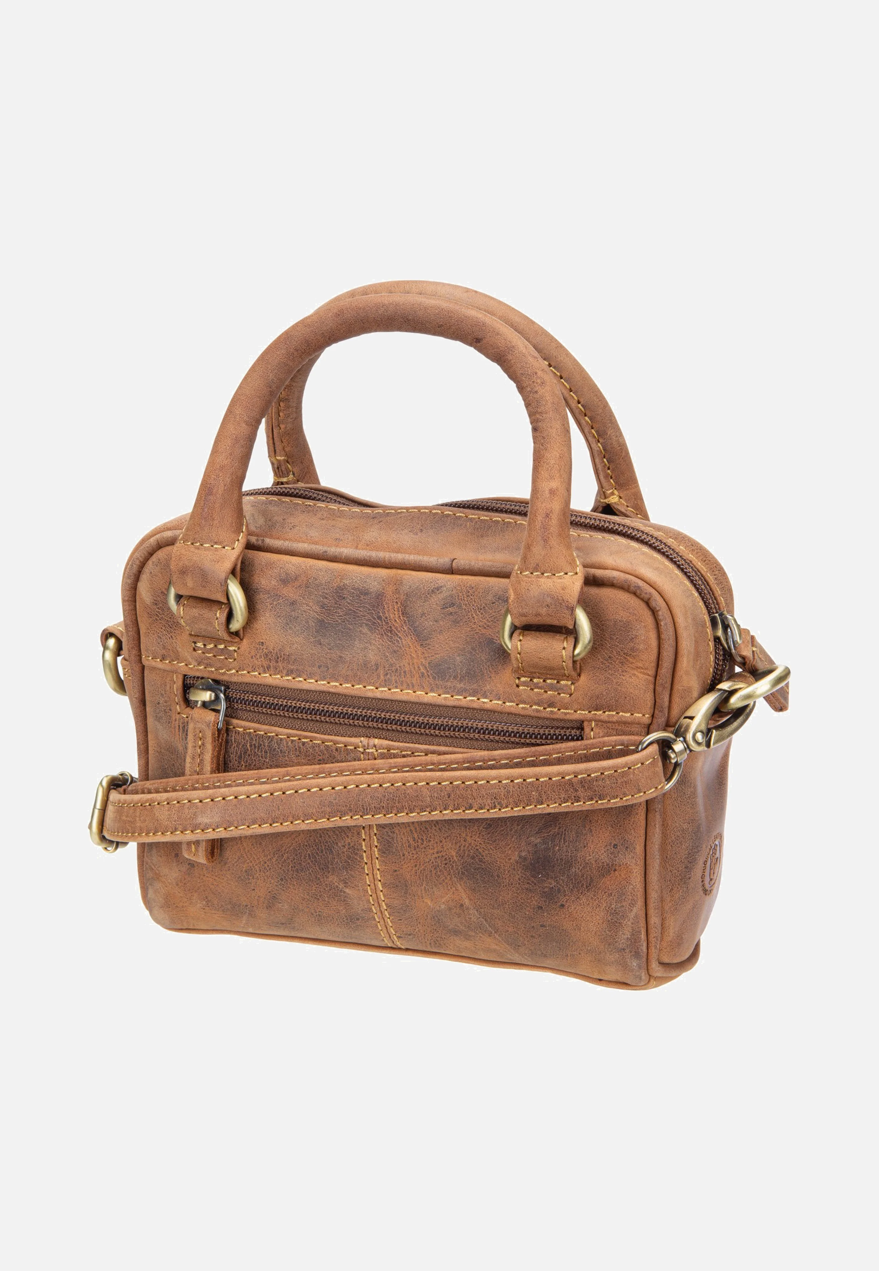 Vintage Umhängetasche Mini Sattelbraun - Crossbody Bag - Image 3