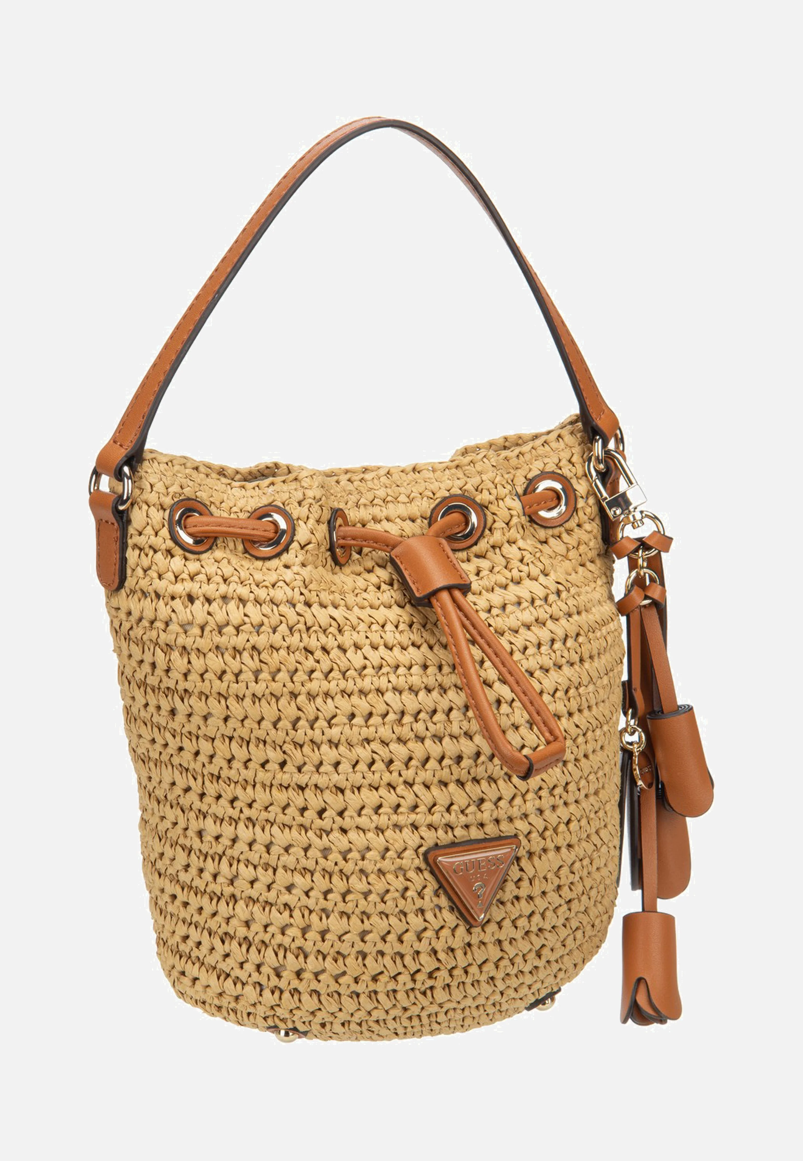 Ofelia Top Handle Bucket 23030 Natural/Cognac - Bucket Bag