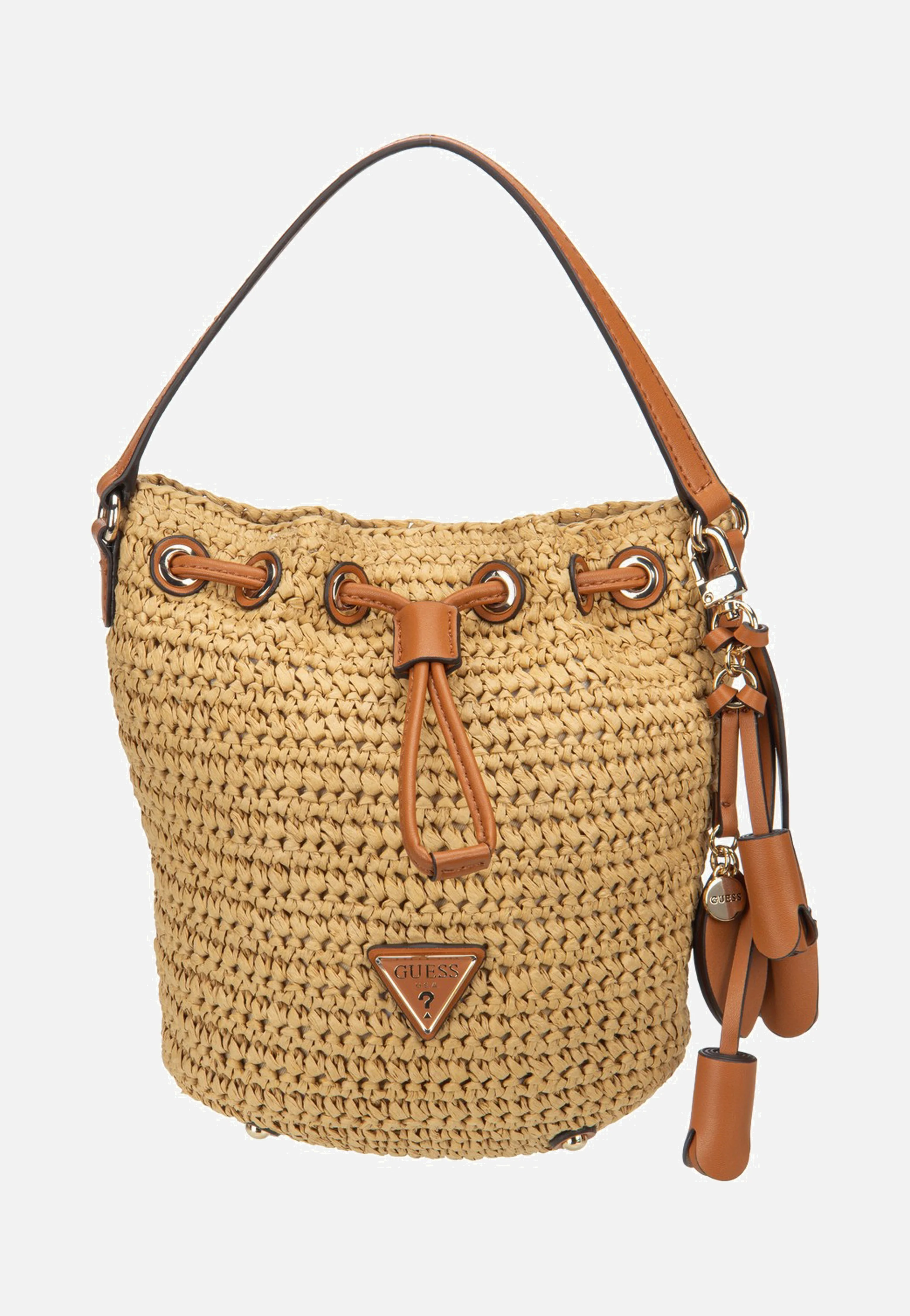 Ofelia Top Handle Bucket 23030 Natural/Cognac - Bucket Bag - Image 2