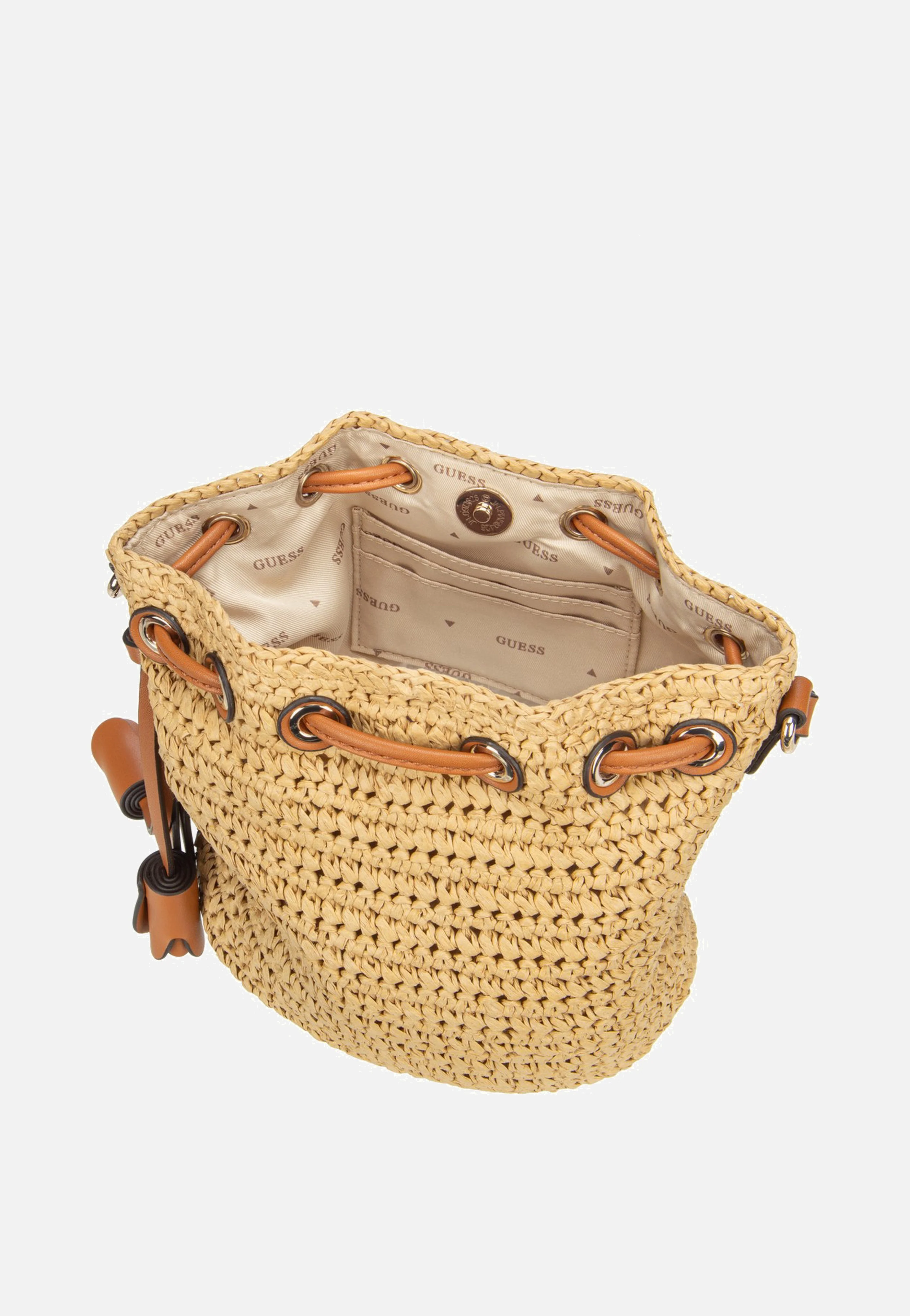 Ofelia Top Handle Bucket 23030 Natural/Cognac - Bucket Bag - Image 6