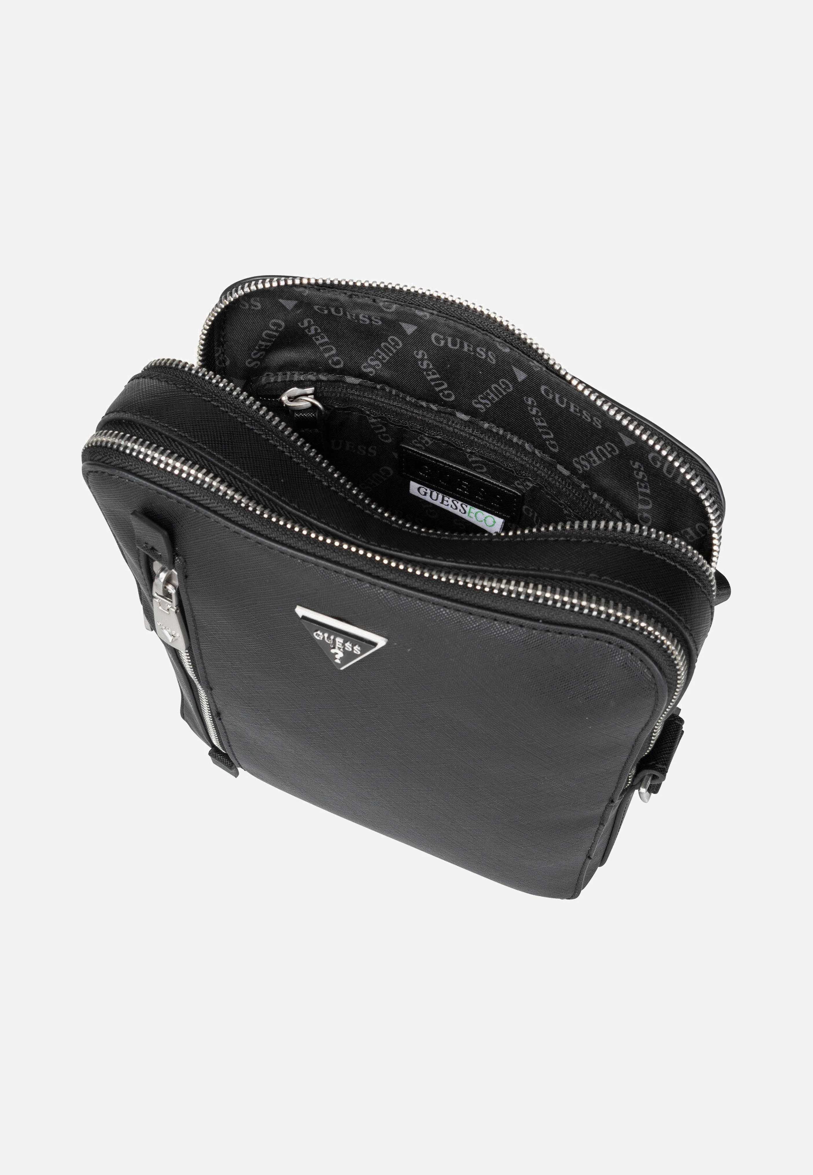 Torino Saffiano Eco Double Zip Black - Crossbody Bag - Image 4