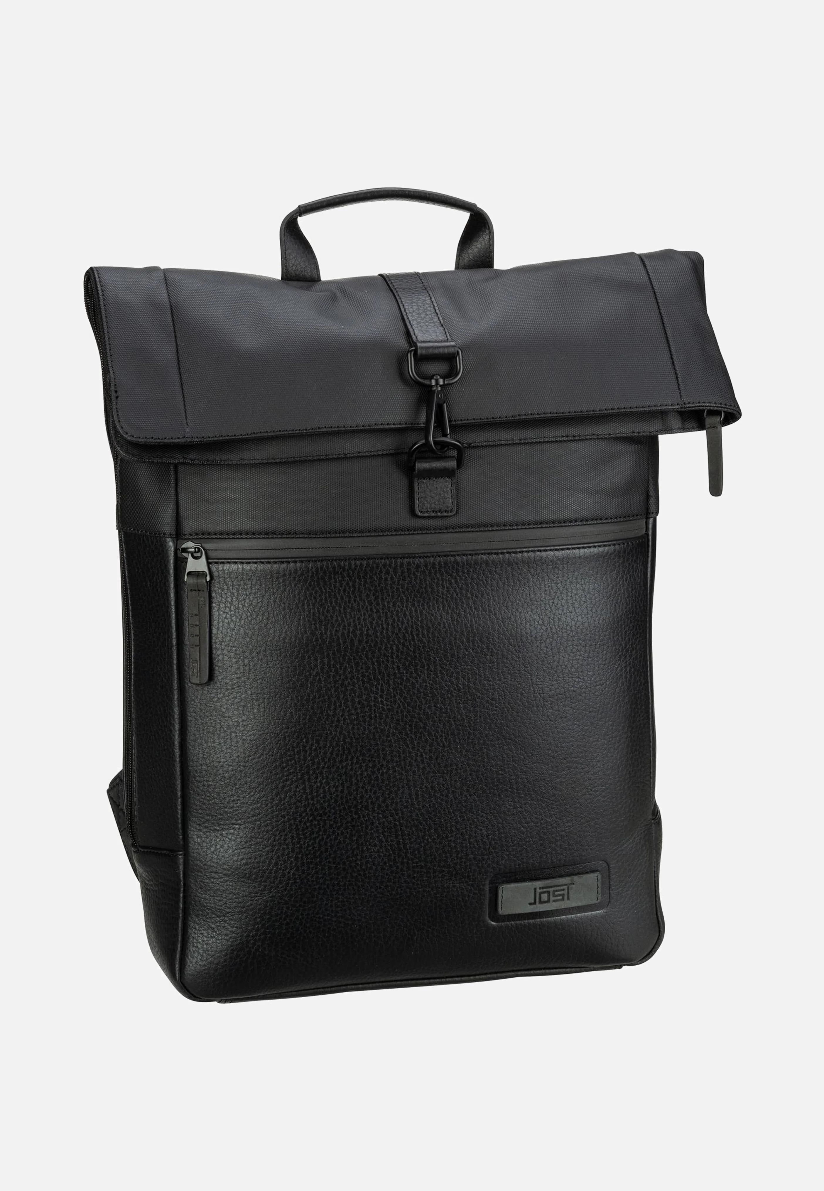 Stockholm Courier Black - Rolltop Rucksack