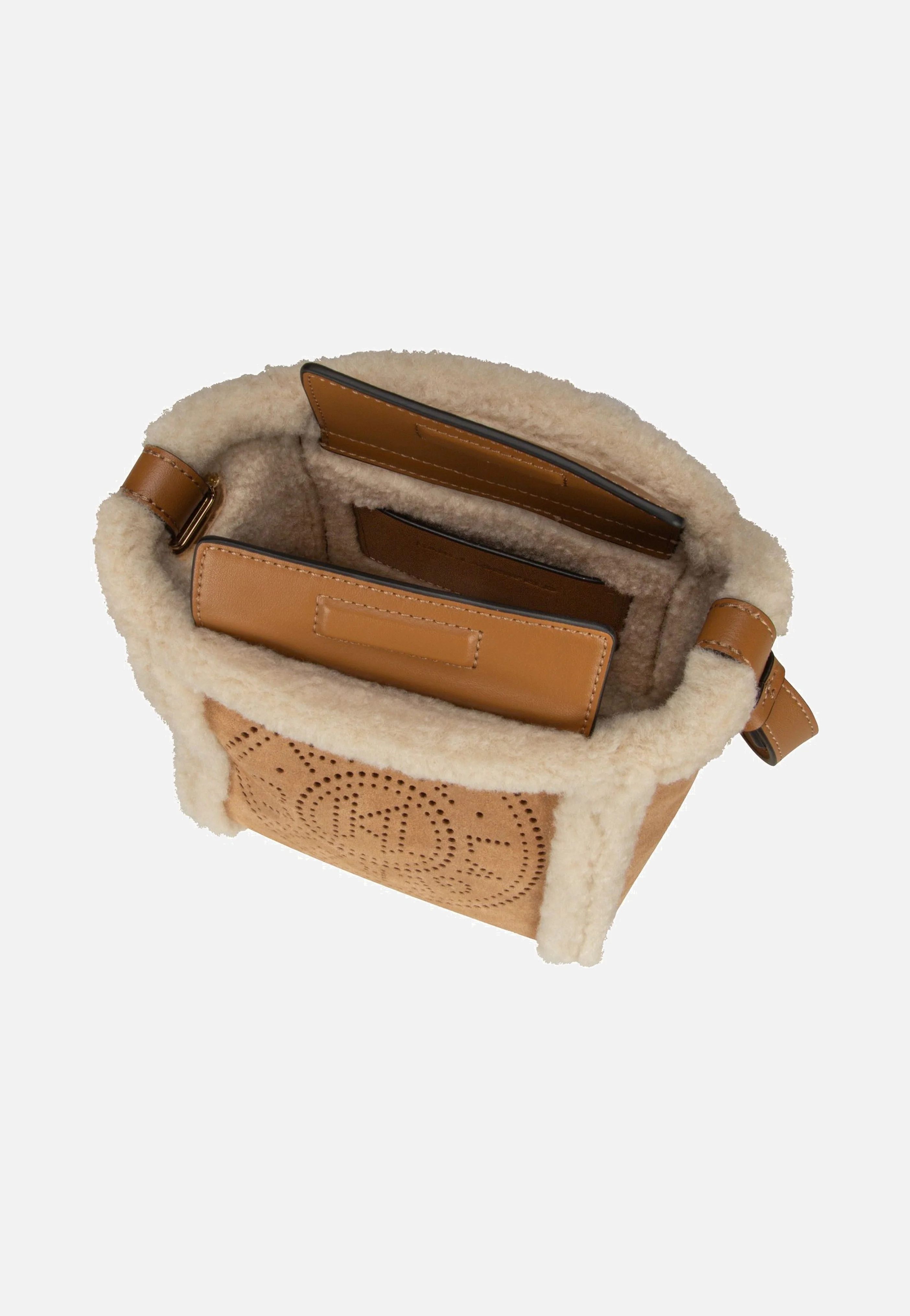 K/Circle SM Bucket Shearling Caramel - Crossbody Bag - Image 3