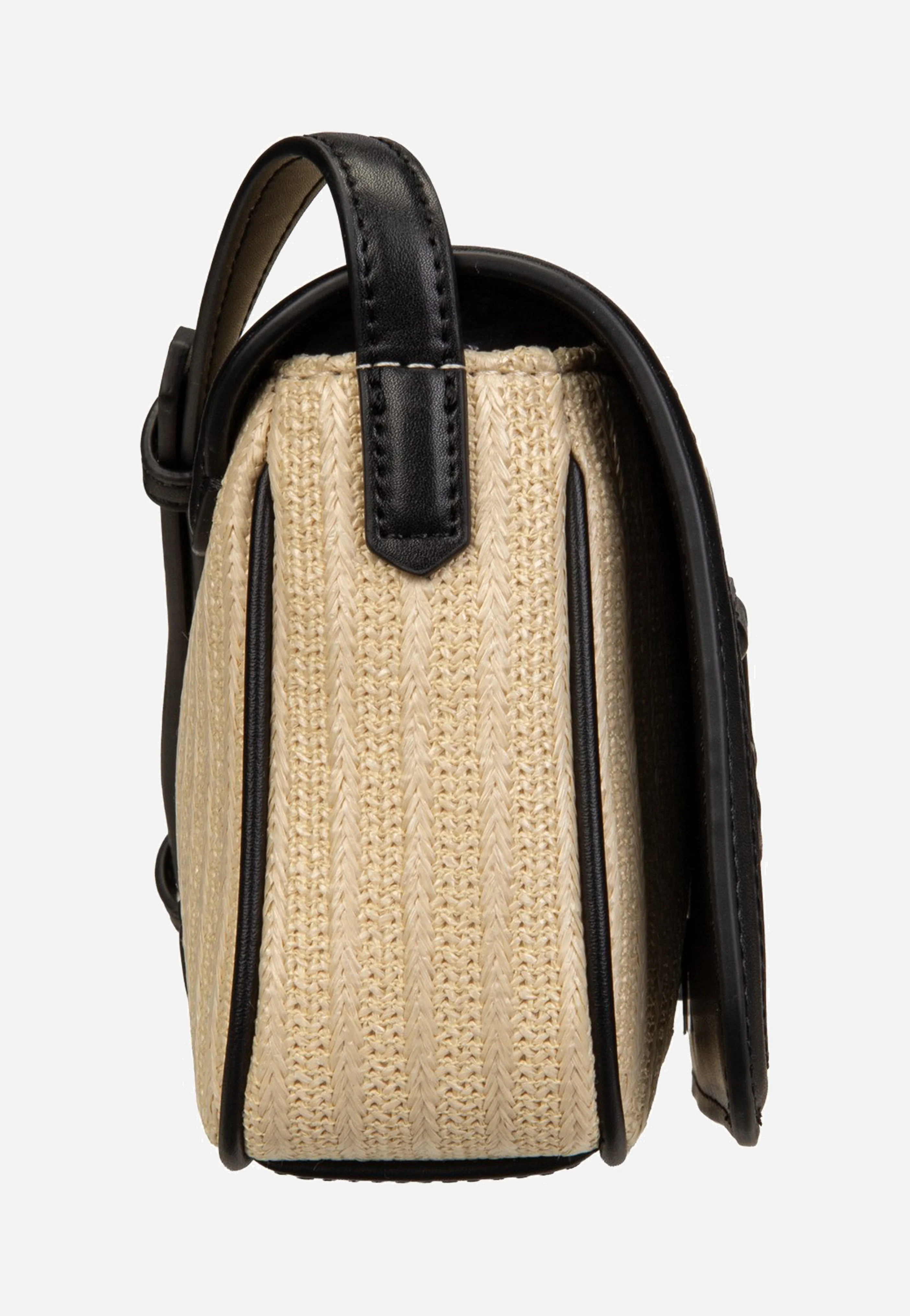 K/Signature Raffia Crossbody Natural/Black - Crossbody Bag - Image 4
