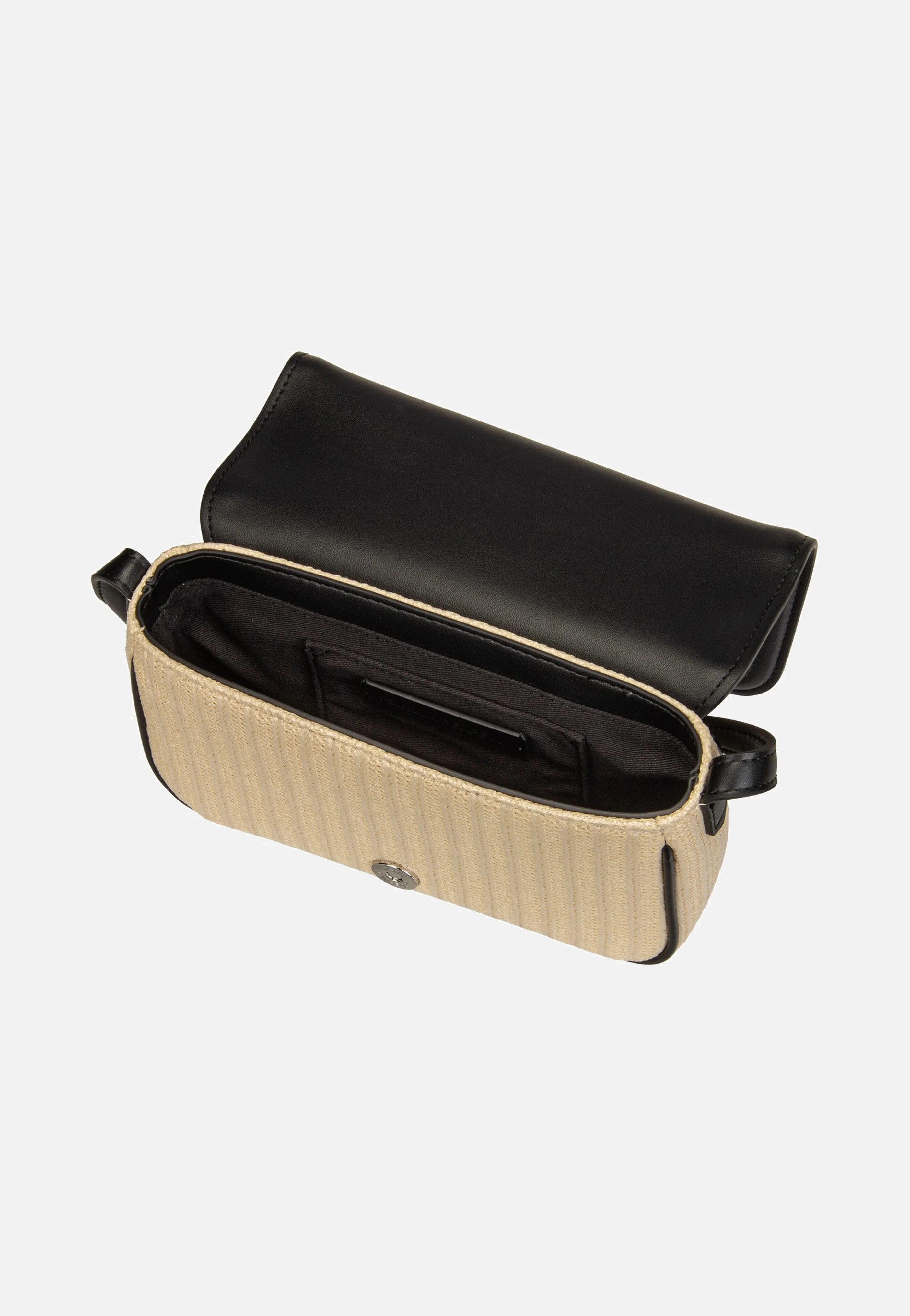 K/Signature Raffia Crossbody Natural/Black - Crossbody Bag - Image 5