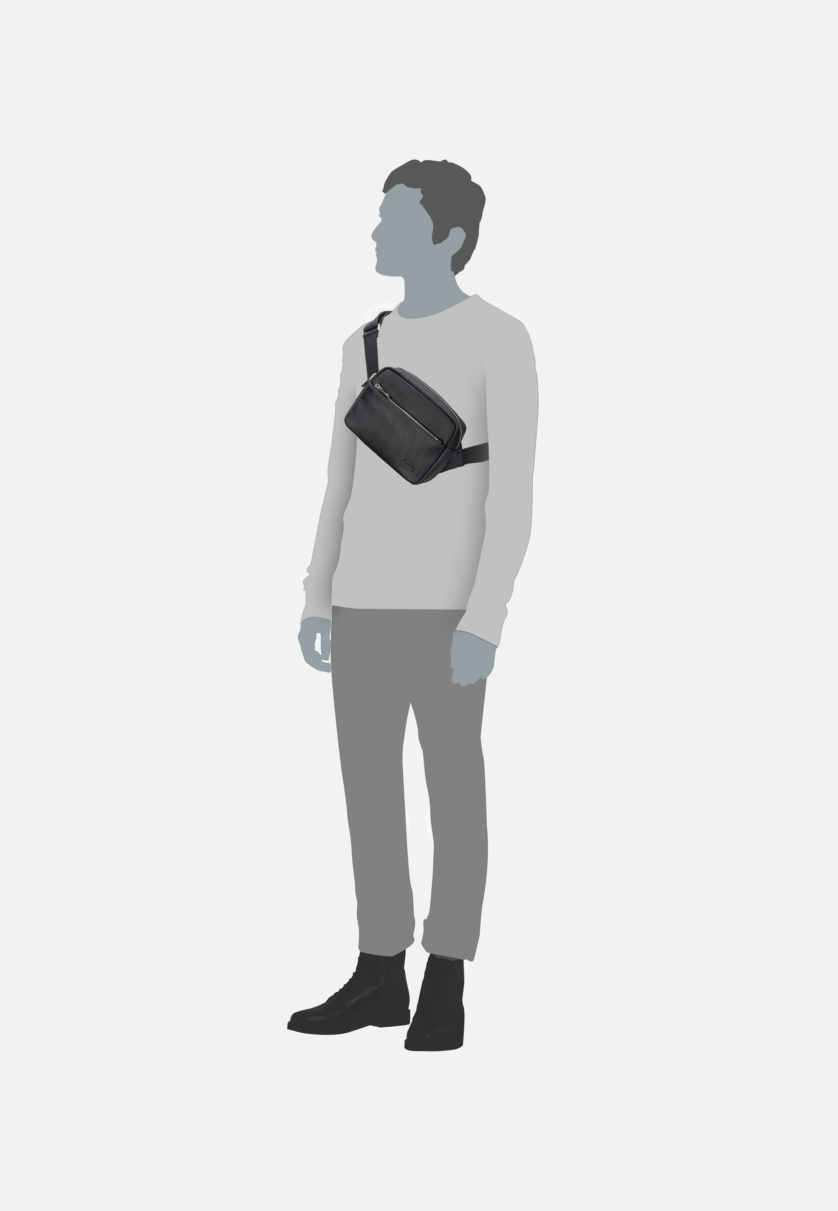 Men´s Classic Reporter Bag 4427 Noir - Sling Bag - Image 6