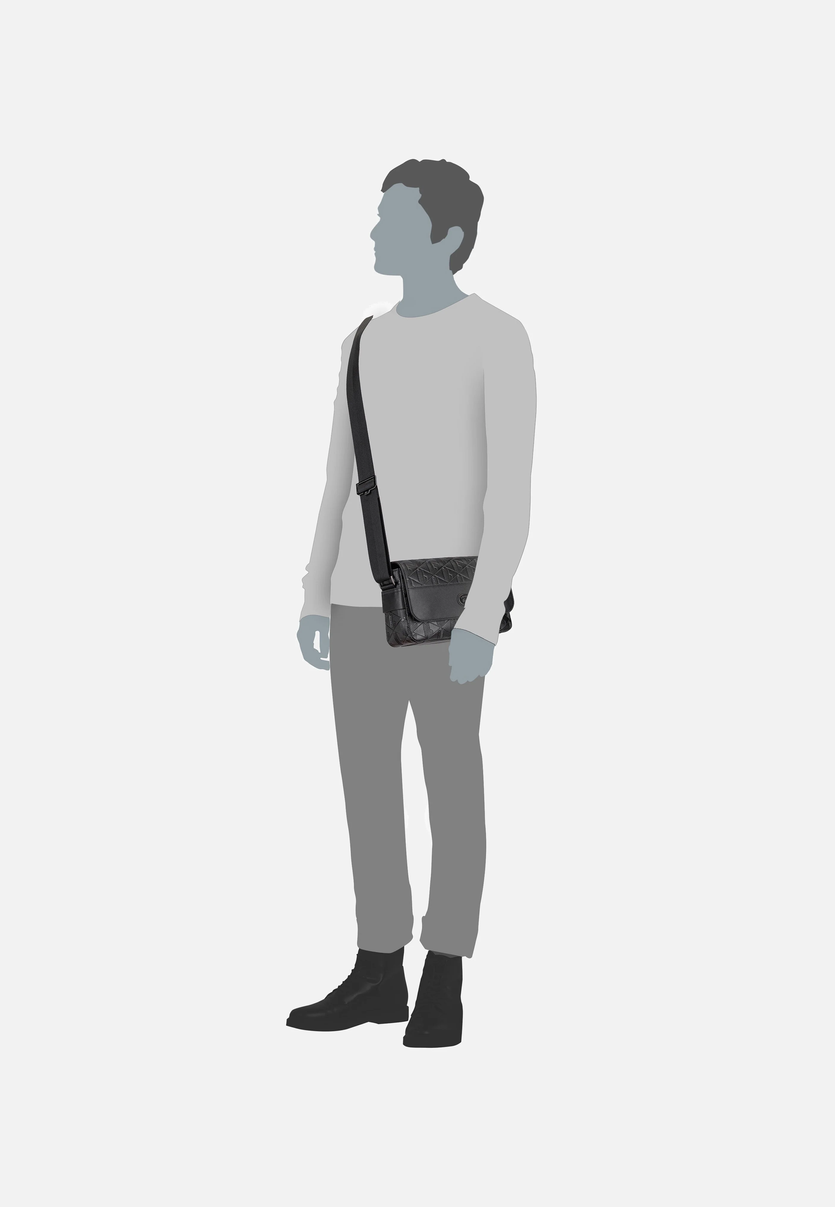 Nomogramme Embossed NU4838MR Noir - Crossbody Bag - Image 5