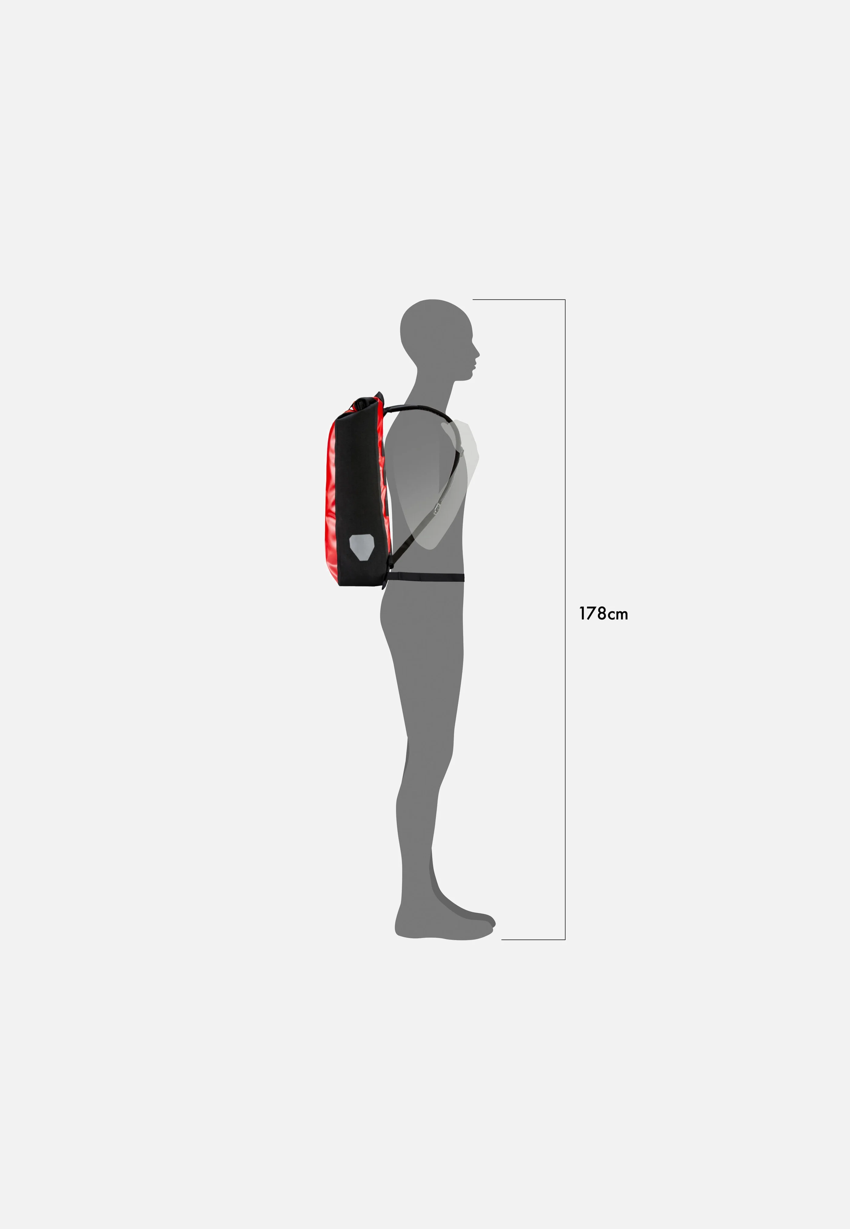 Messenger-Bag Rot Schwarz - Rolltop Rucksack - Image 8