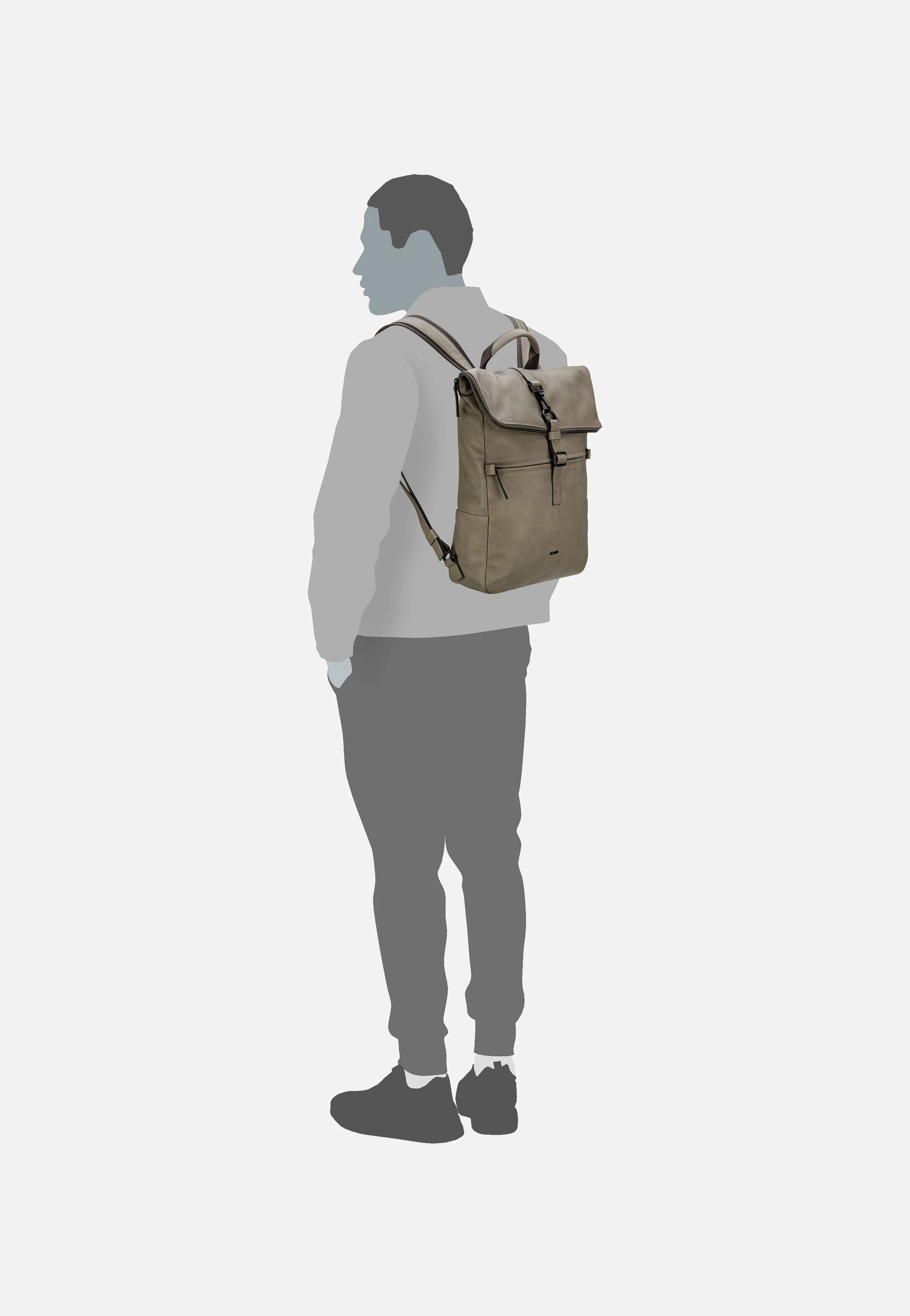 Casual 5470 Taupe - Rolltop Rucksack - Image 9