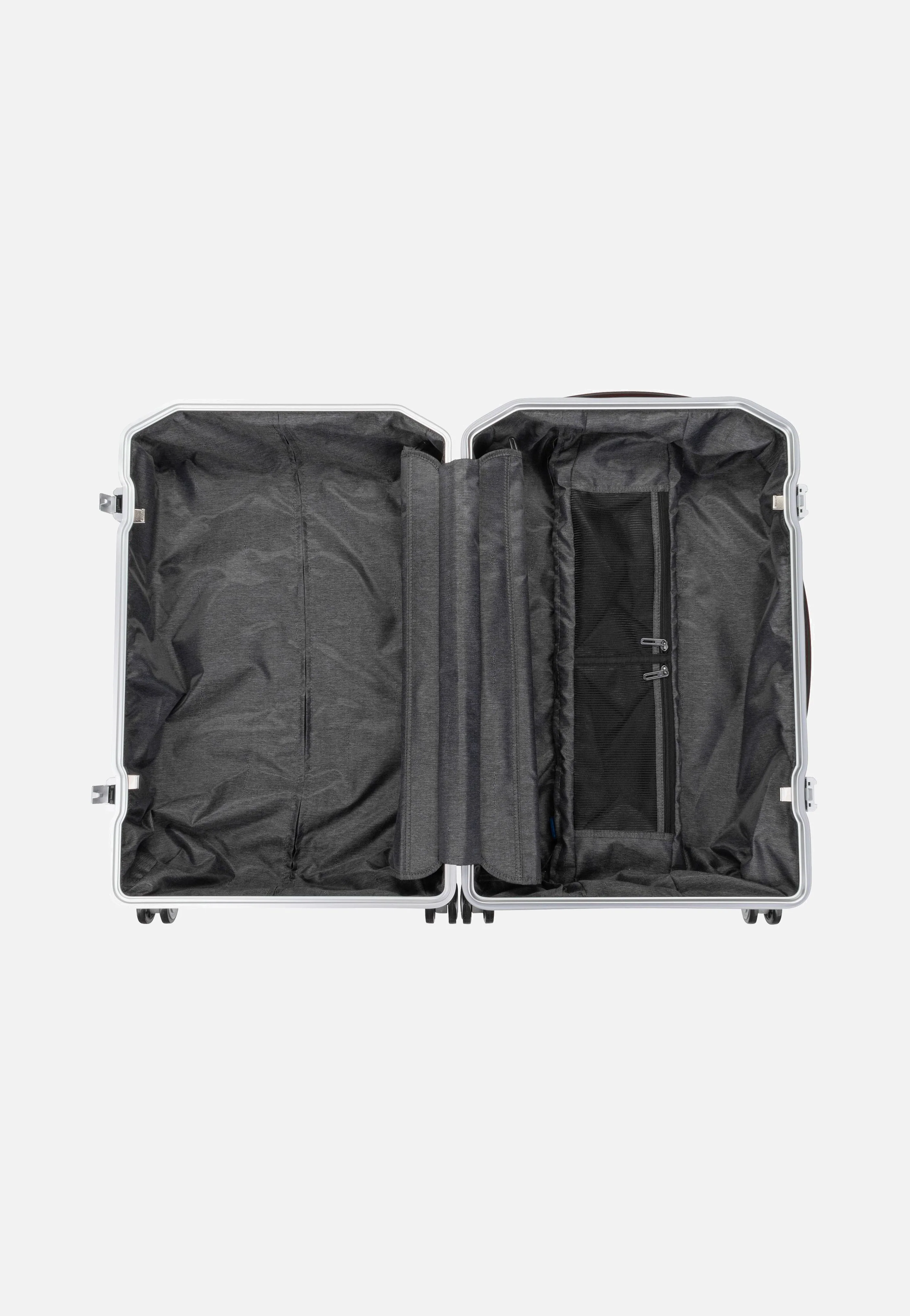 PQ Alu Medium Size Spinner Grigio-Cuoio - Koffer - Image 4