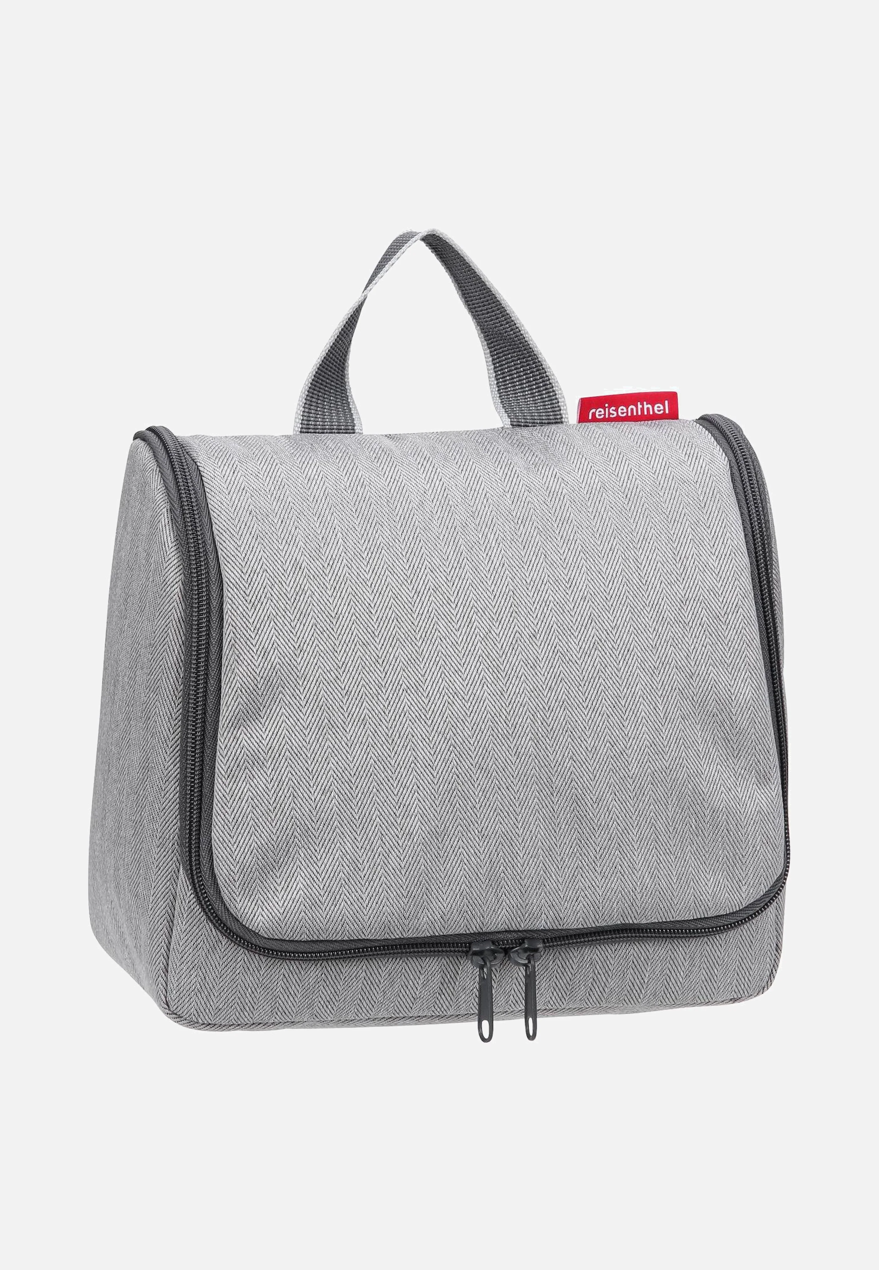 toiletbag L Herringbone Grey - Kulturbeutel