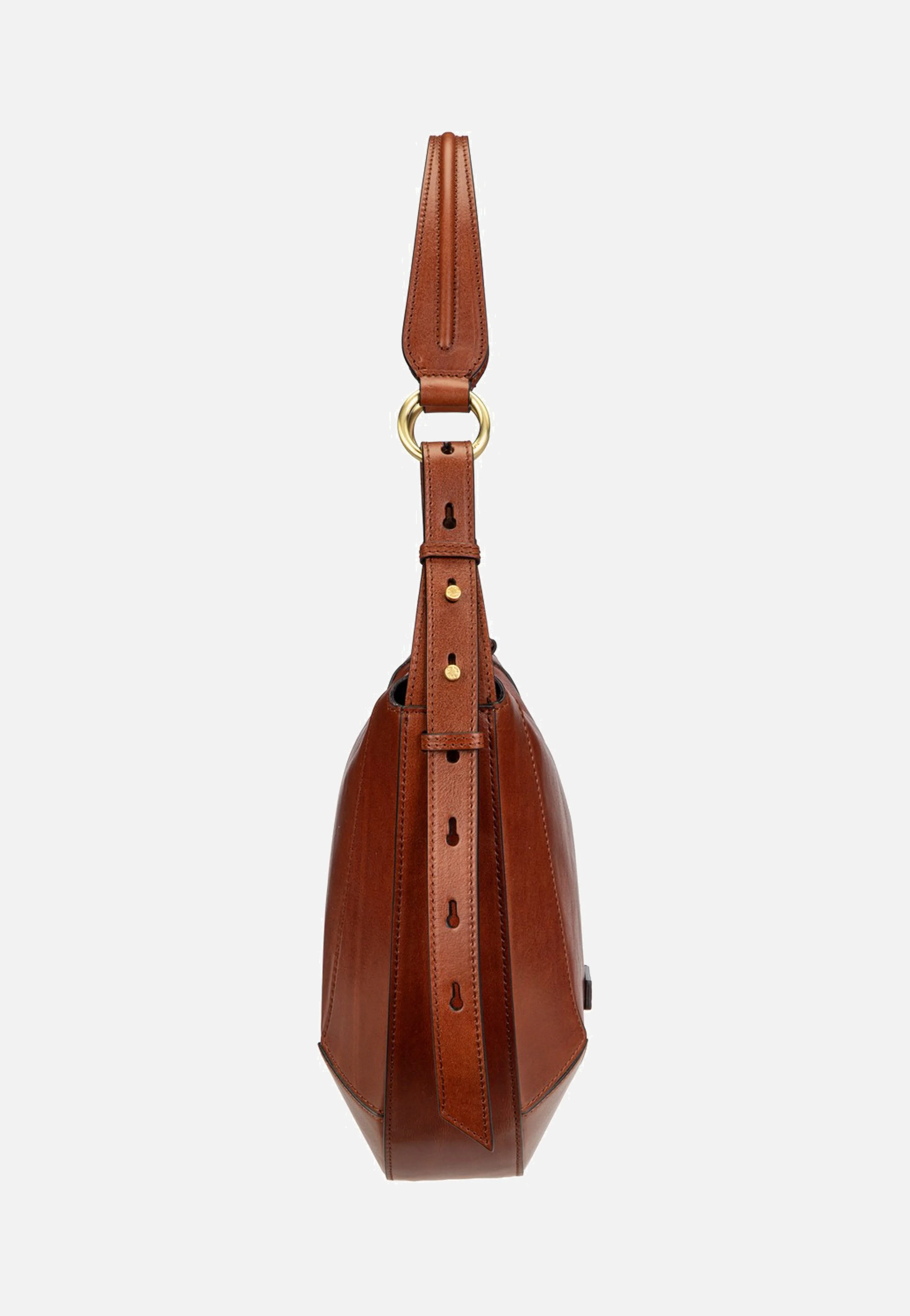 Fedora Shoulder Marrone/Oro - Hobo Bag - Image 4