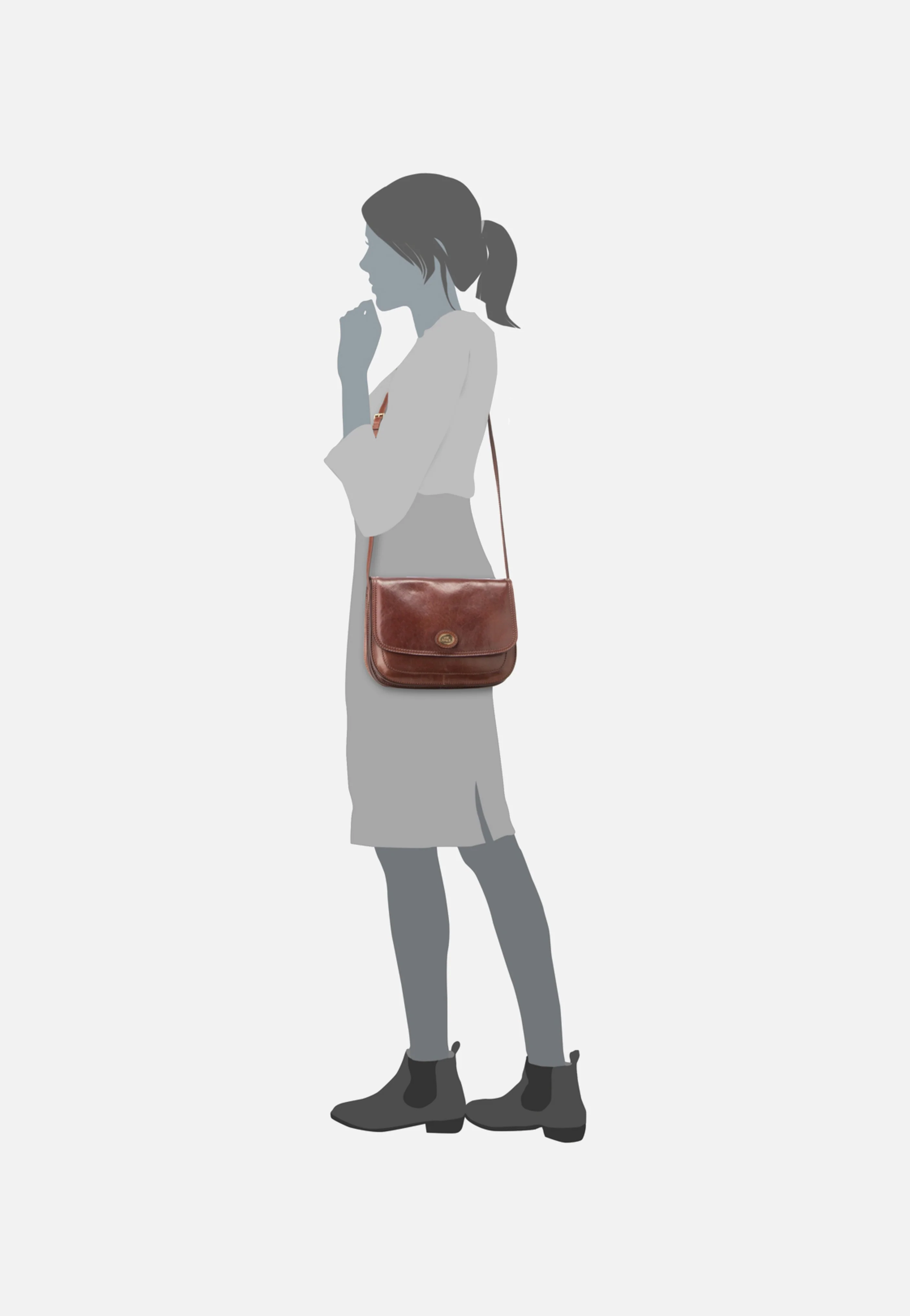 Story Donna 4152 Marrone - Saddle Bag - Image 6
