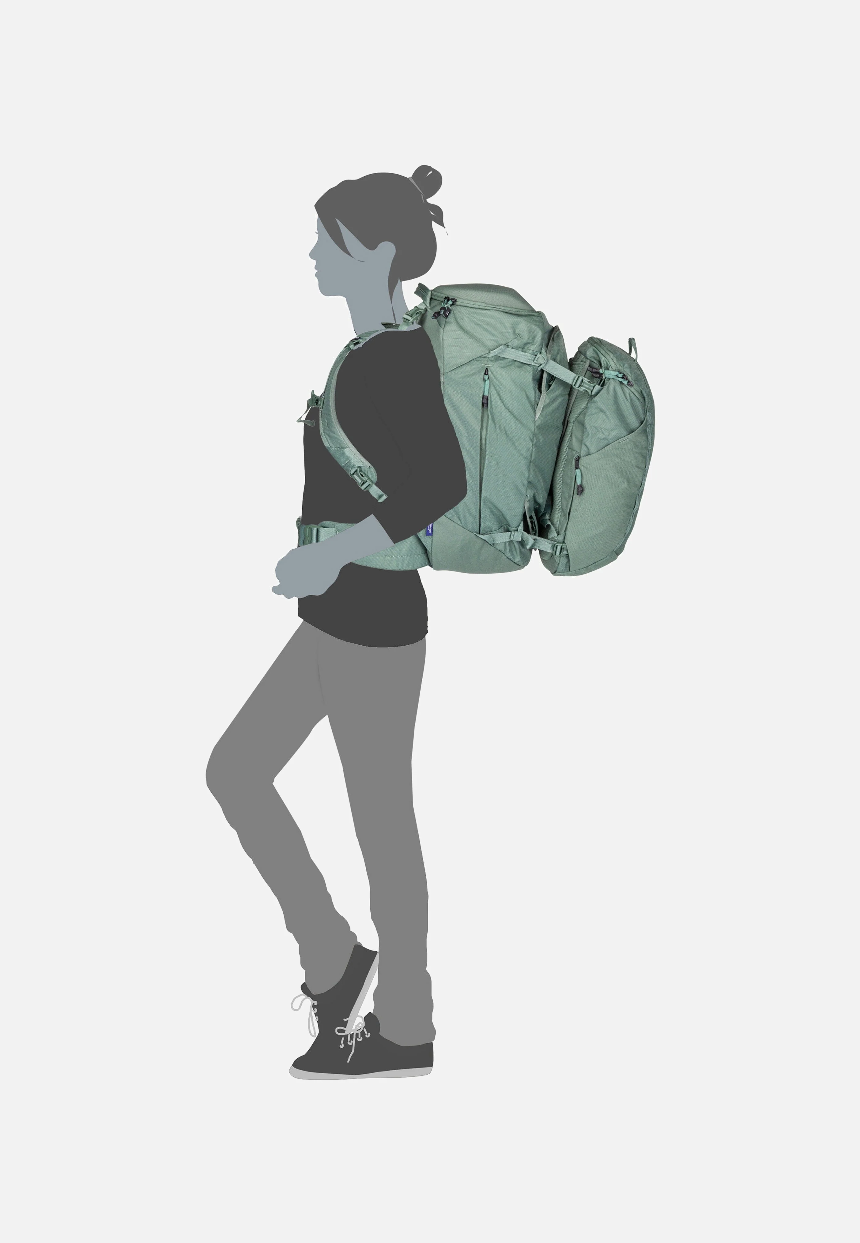 Landmark Travel 60L Women Hazy Green - Reiserucksack - Image 11
