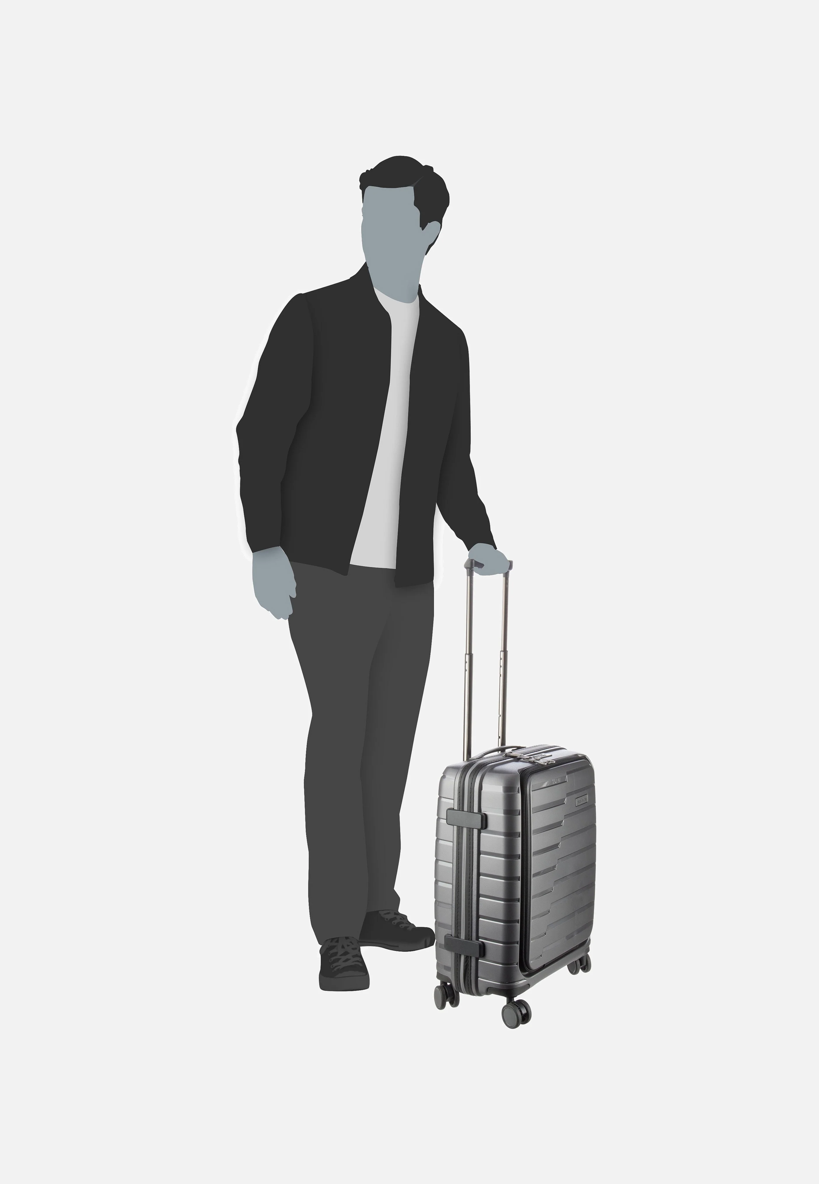Air Base 4-Rad Trolley S Vortasche Anthrazit - Koffer - Image 8