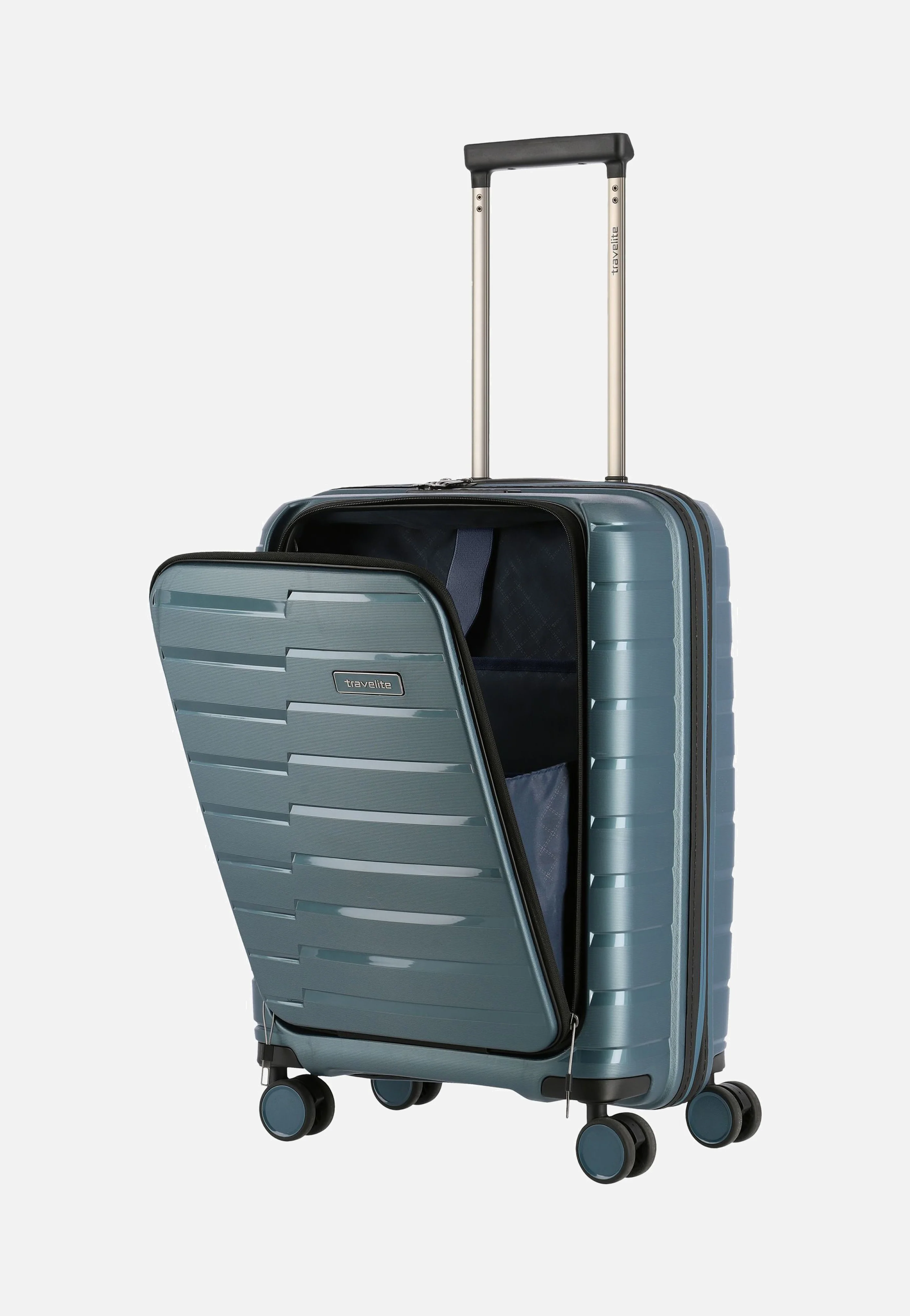 Air Base 4-Rad Trolley S Vortasche Eisblau - Koffer - Image 4